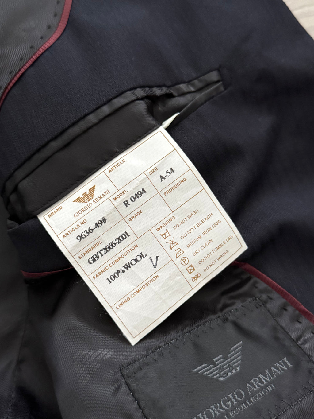 Armani 2000s Striped Navy Suit - XL Jacket / 38" Waist