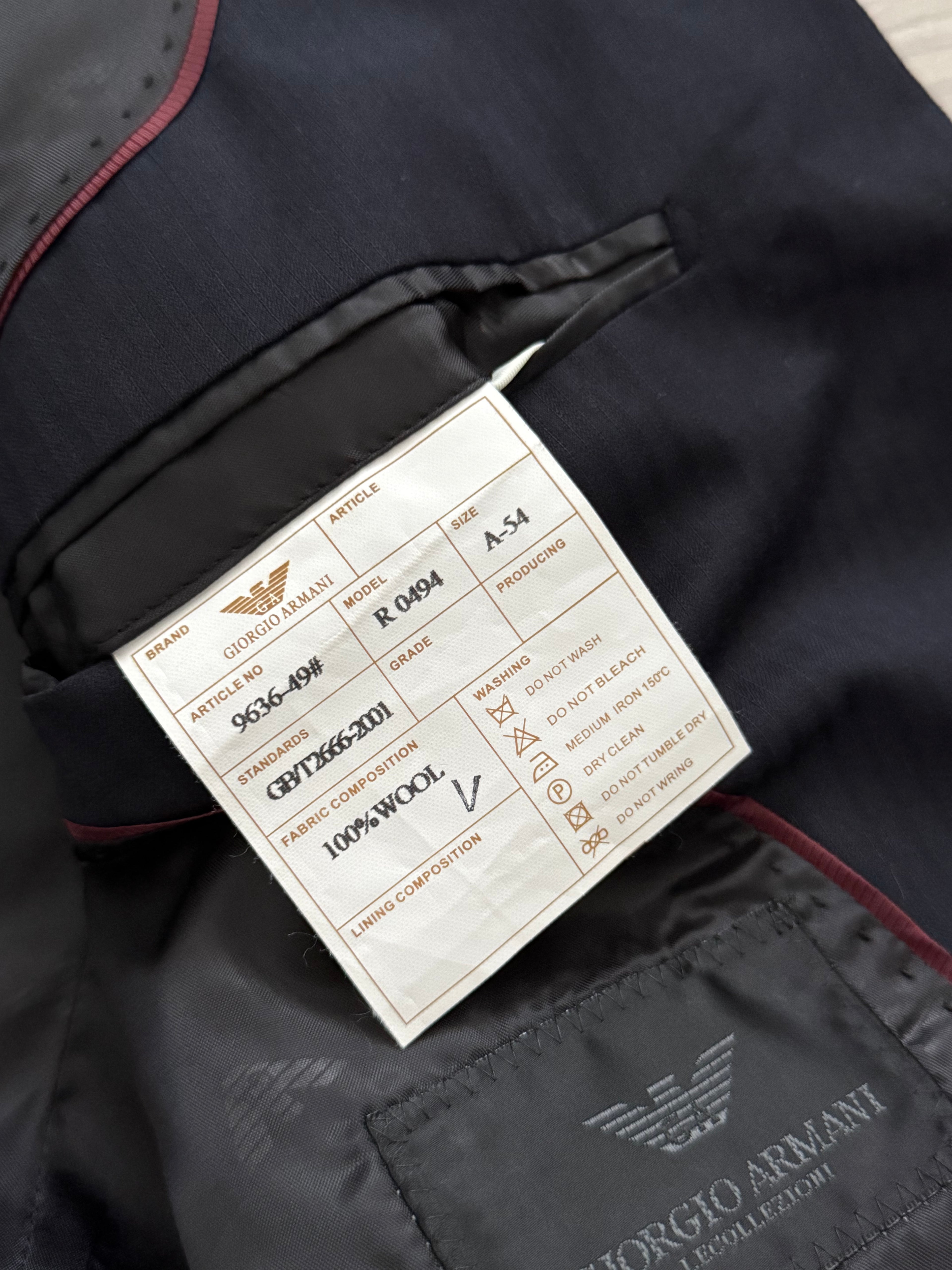 Armani 2000s Striped Navy Suit - XL Jacket / 38" Waist