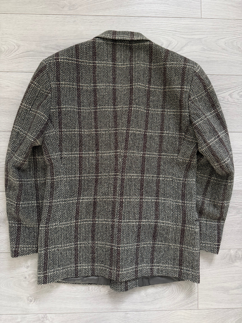 Giorgio Armani Double Breasted Check Wool Textured Sport Jacket Blazer - Size M