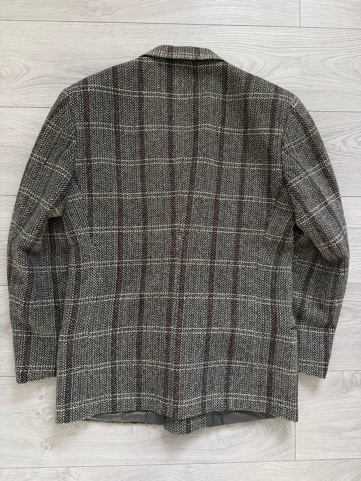 Giorgio Armani Double Breasted Check Wool Textured Sport Jacket Blazer - Size M