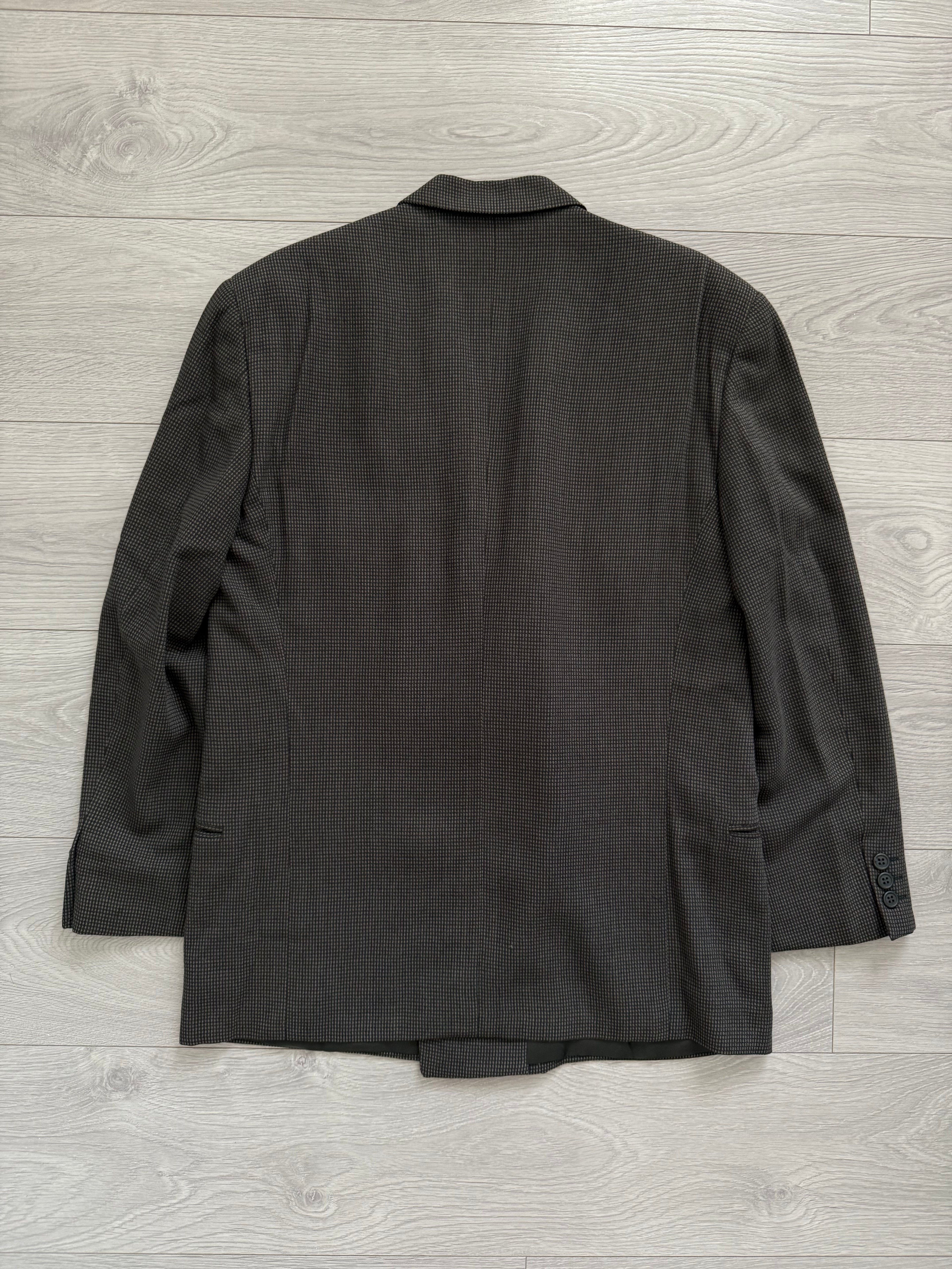 Giorgio Armani 1980s Double-Breasted Pleated Textured Wool Suit - Size L Jacket / 34" Waist