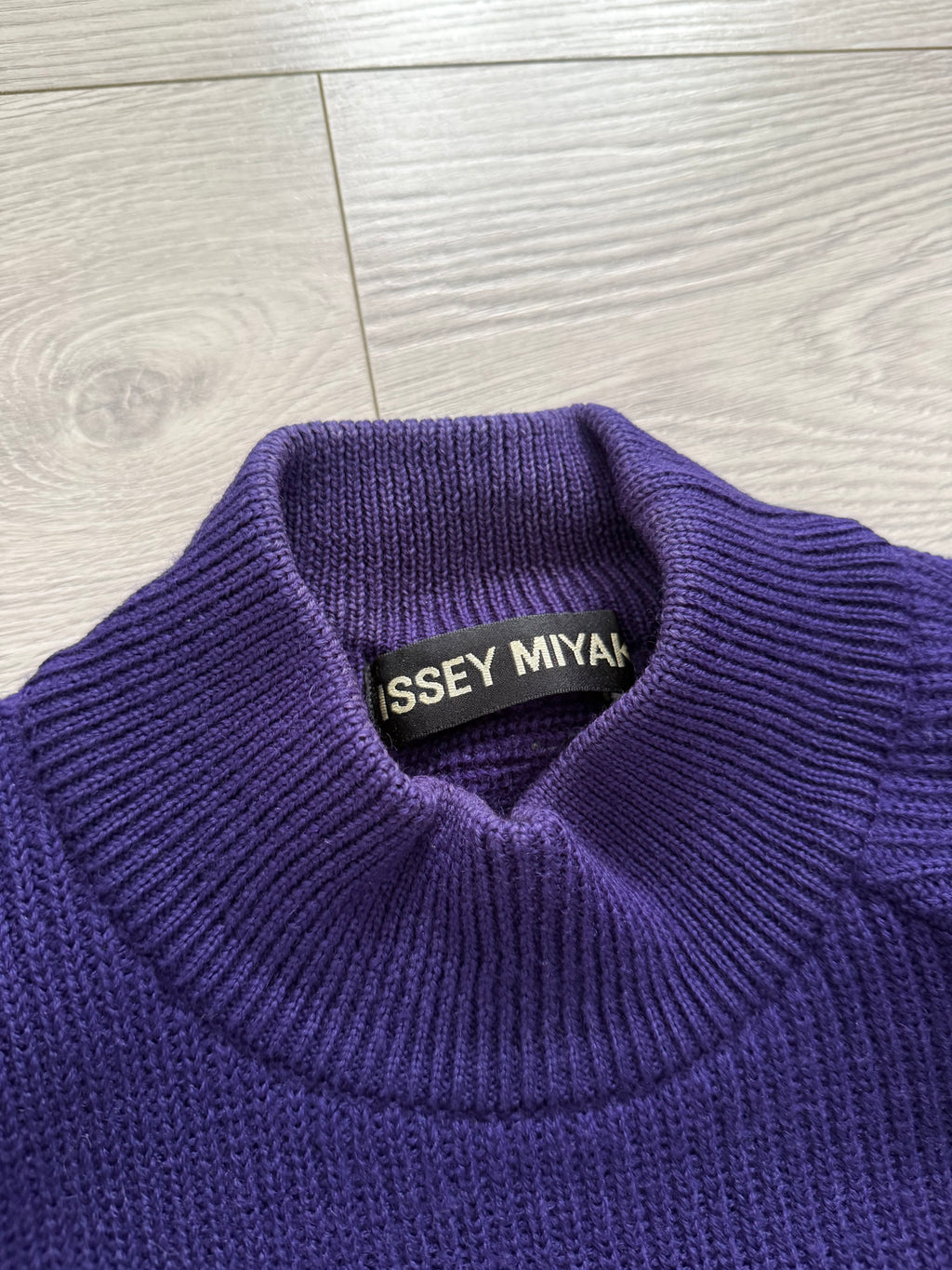 Issey Miyake 1990s Asymmetrical Panelled Mock Neck Knit Sweater - Size M