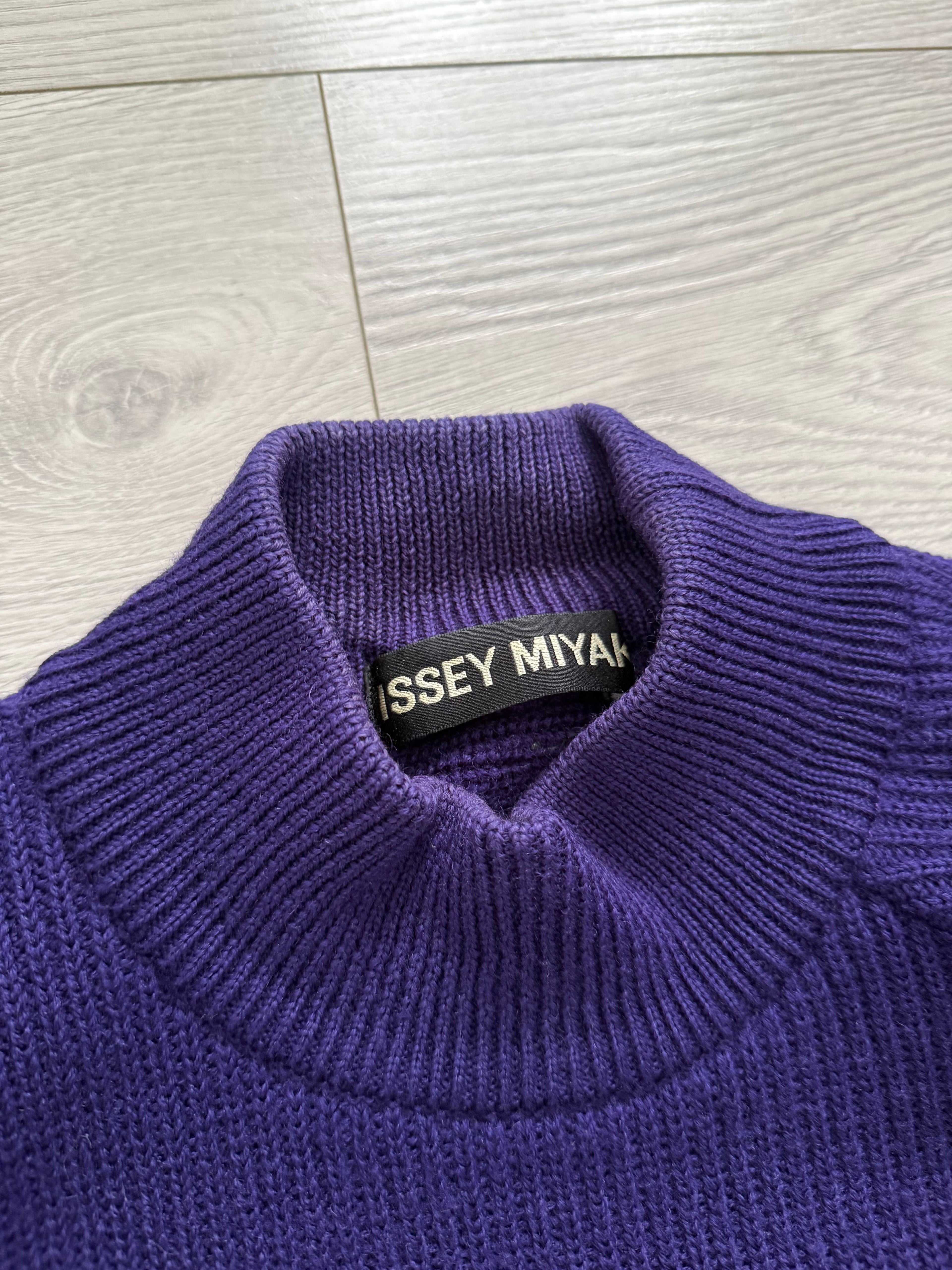 Issey Miyake 1990s Asymmetrical Panelled Mock Neck Knit Sweater - Size M