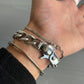 Jean Paul Gaultier 00s 3D Studded Moon Star Motif Stainless Steel Watch Bracelet