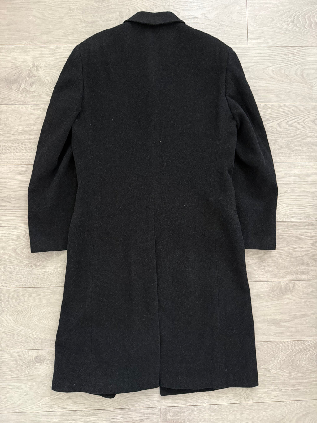 Armani 1990s Charcoal Grey Wool Over Coat - Size M