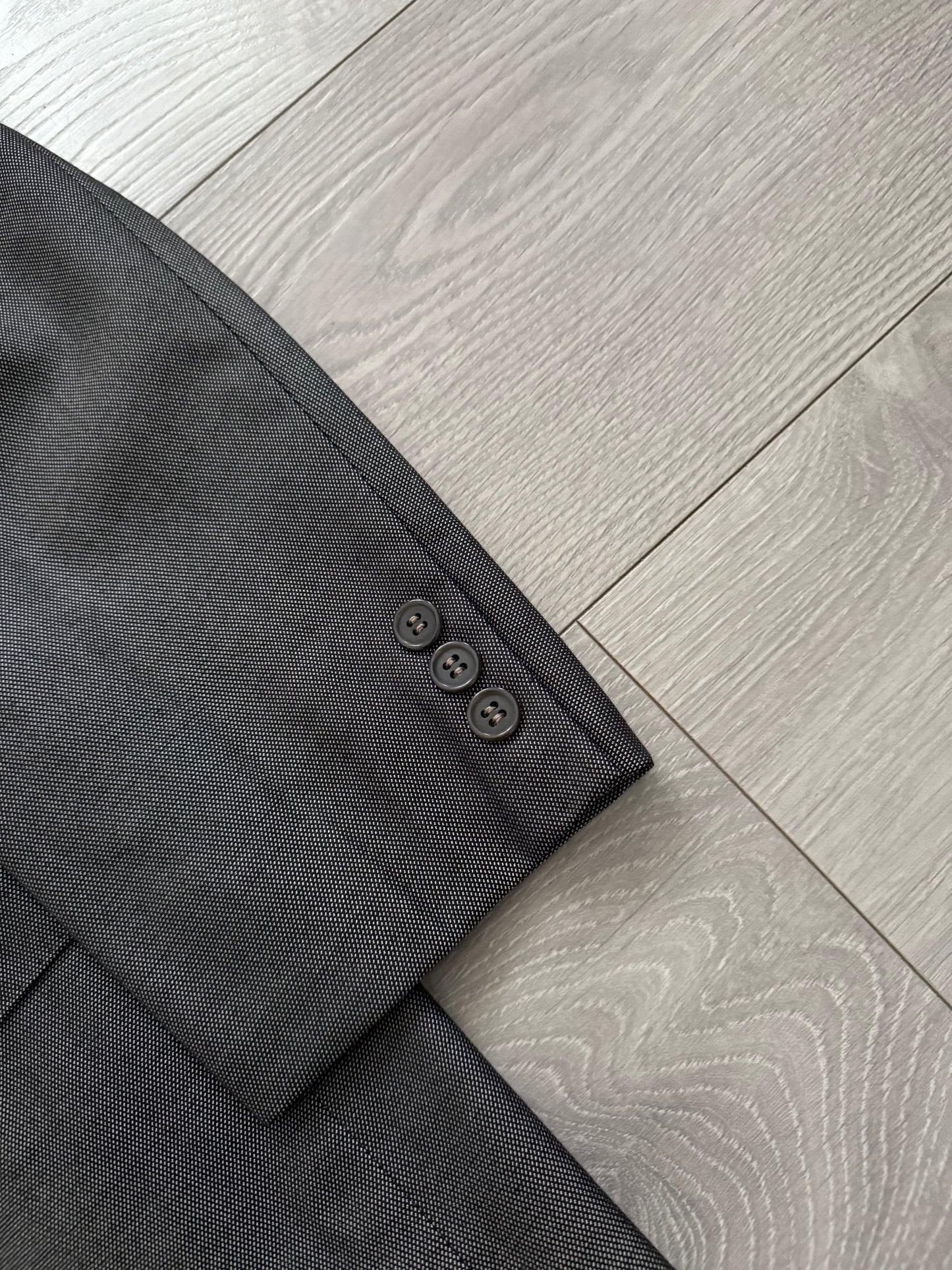 Yves Saint Laurent 1990s Double-Breasted Pleated Wool Suit - Size S Jacket / 30" Waist