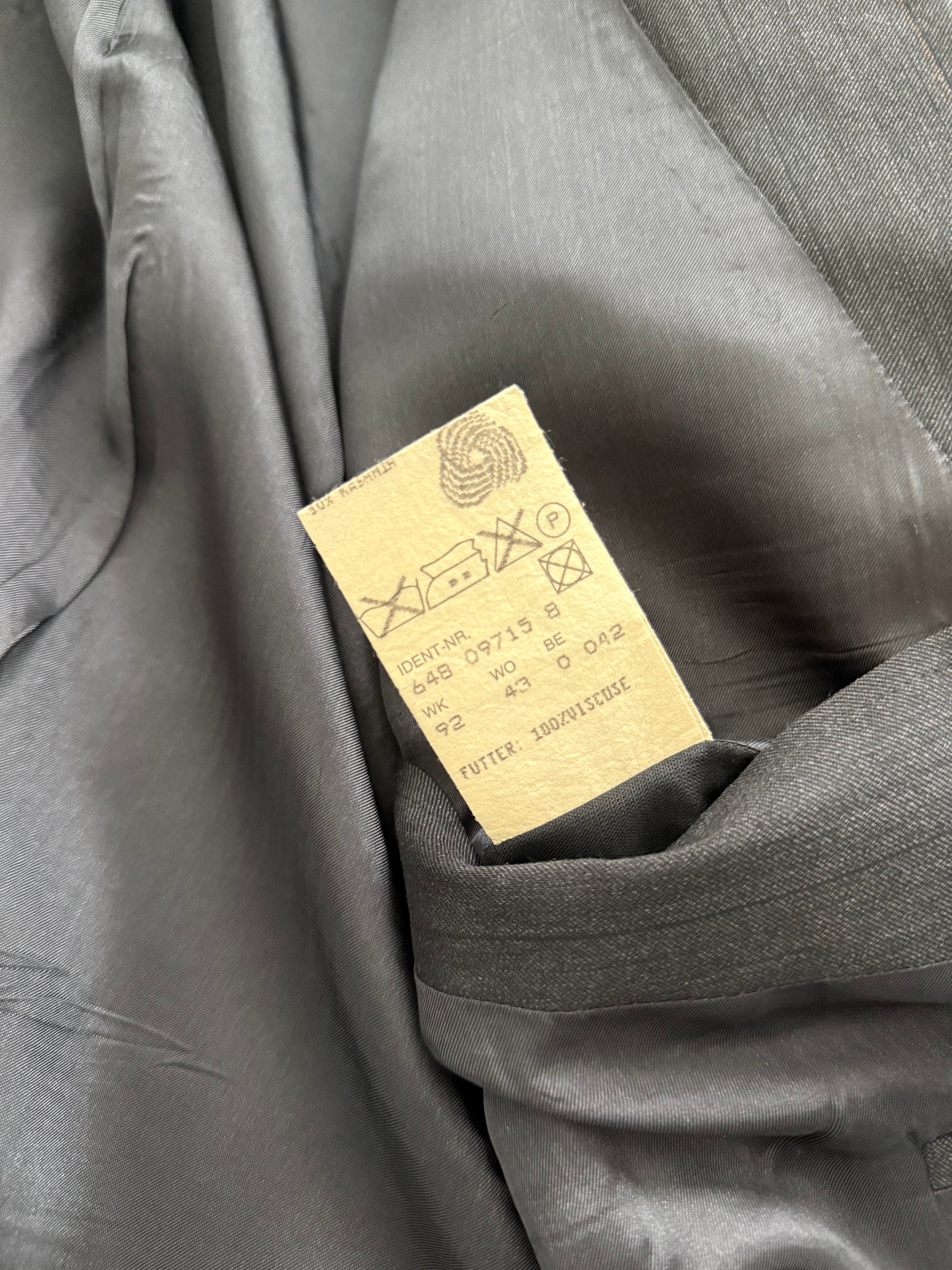 Hugo Boss 1980s 'Al Capone' Double Breasted Pleated Wool Cashmere Suit - Size XXL Jacket / 36" Waist