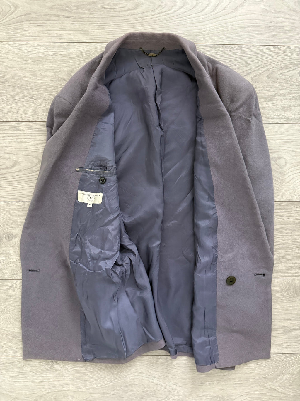 Valentino 1980s Double Breasted Wool Jacket Purple - Size S