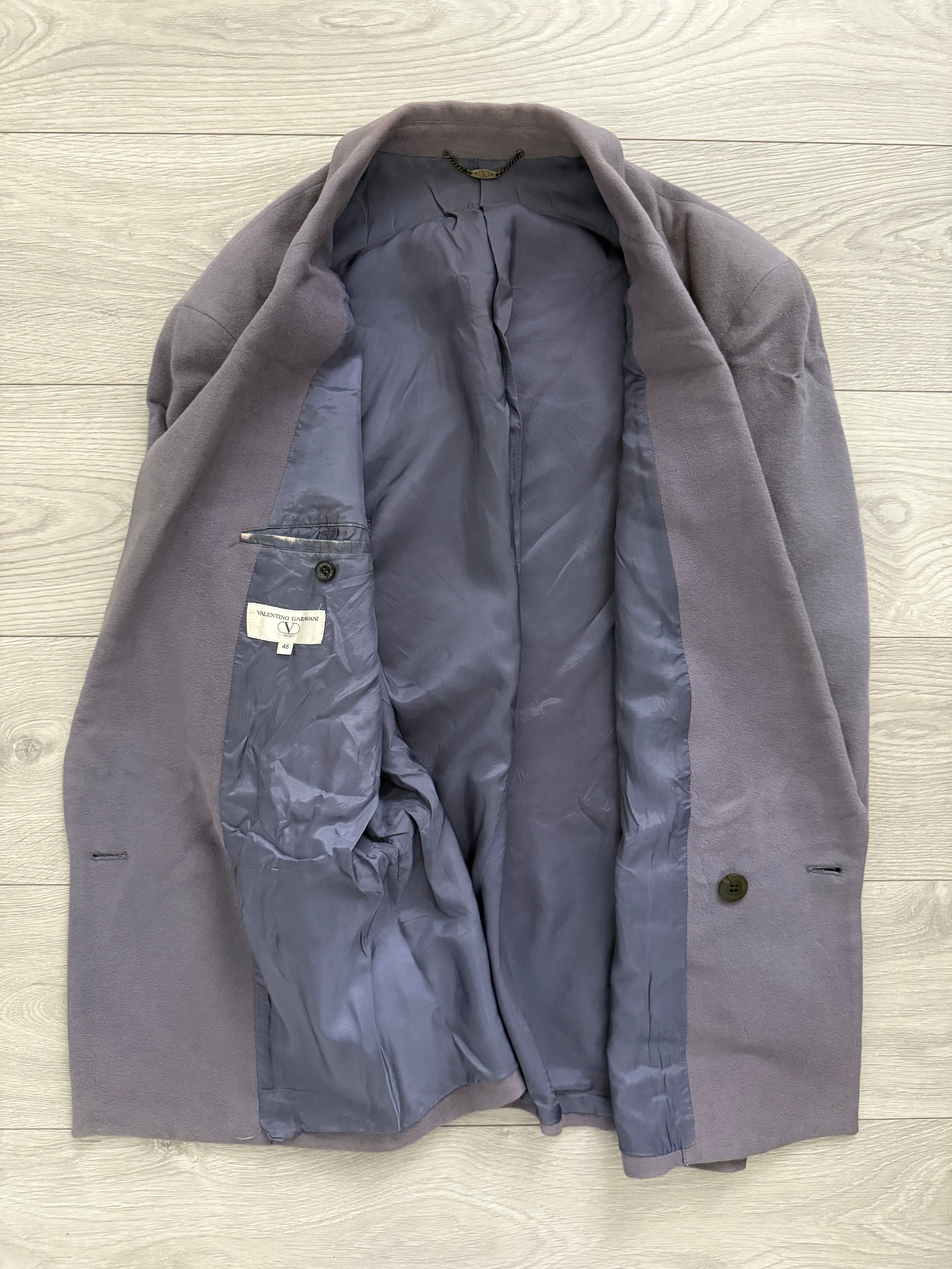 Valentino 1980s Double Breasted Wool Jacket Purple - Size S