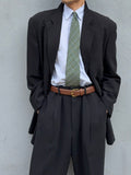 Giorgio Armani Black Label 1990s 3B Relaxed Draped Wool Suit Black - Size XL Jacket / 36" Waist