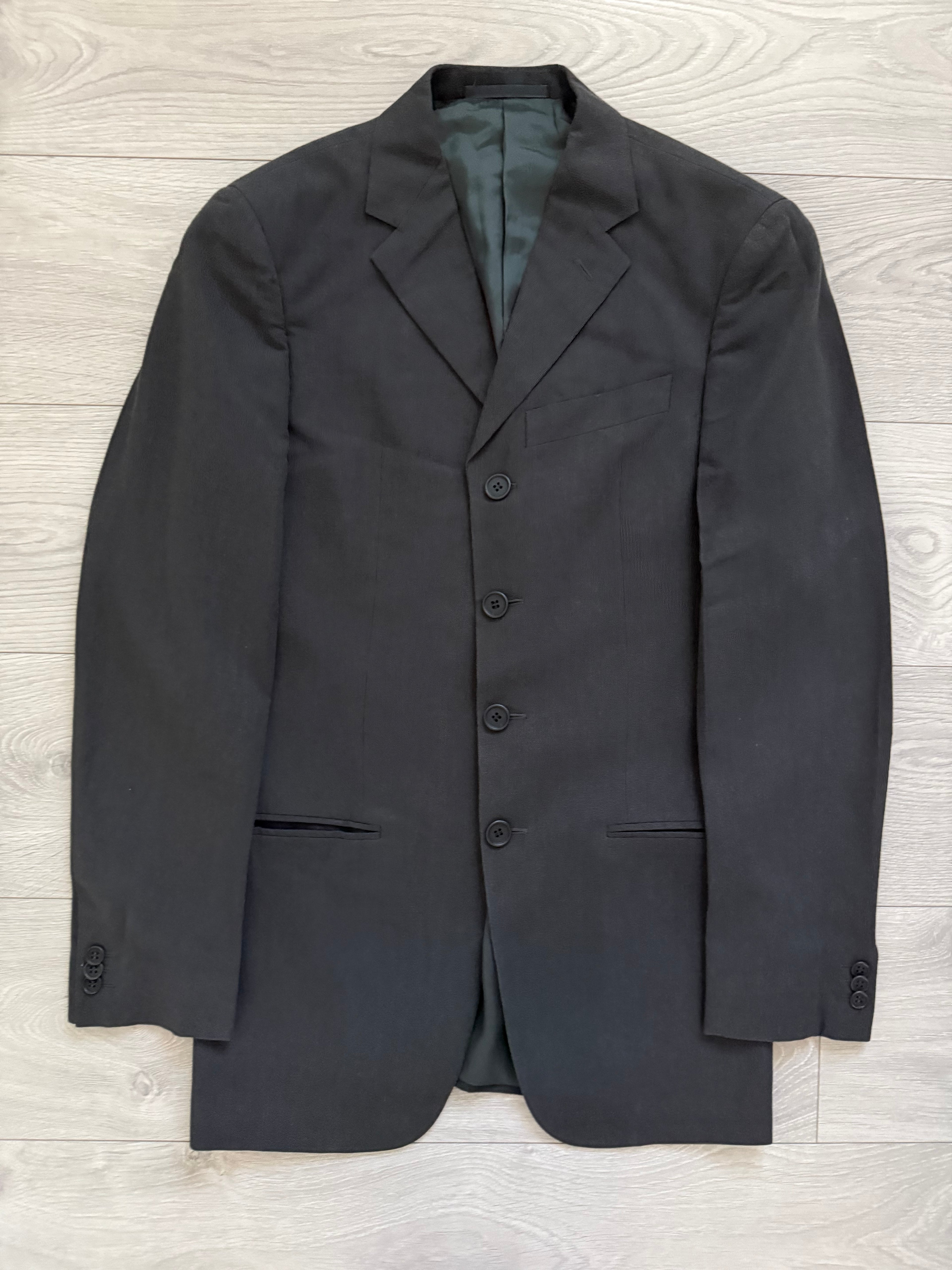 Giorgio Armani 1980s 4B Pleated Cotton Blend Grey Suit - Size S Jacket / 30" Waist