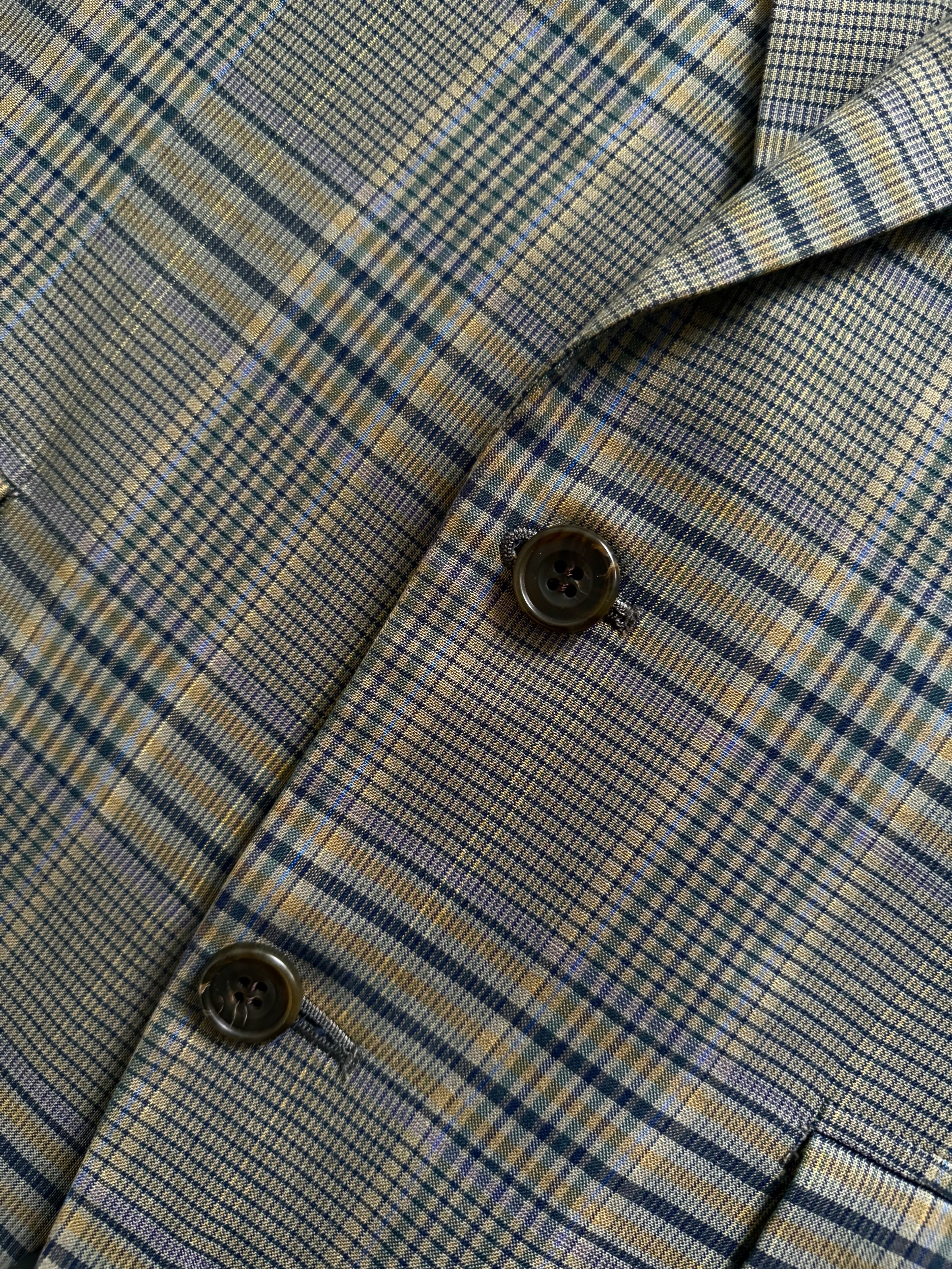 Chaps Ralph Lauren 1990s Checkered Cotton Sports Jacket - Size S