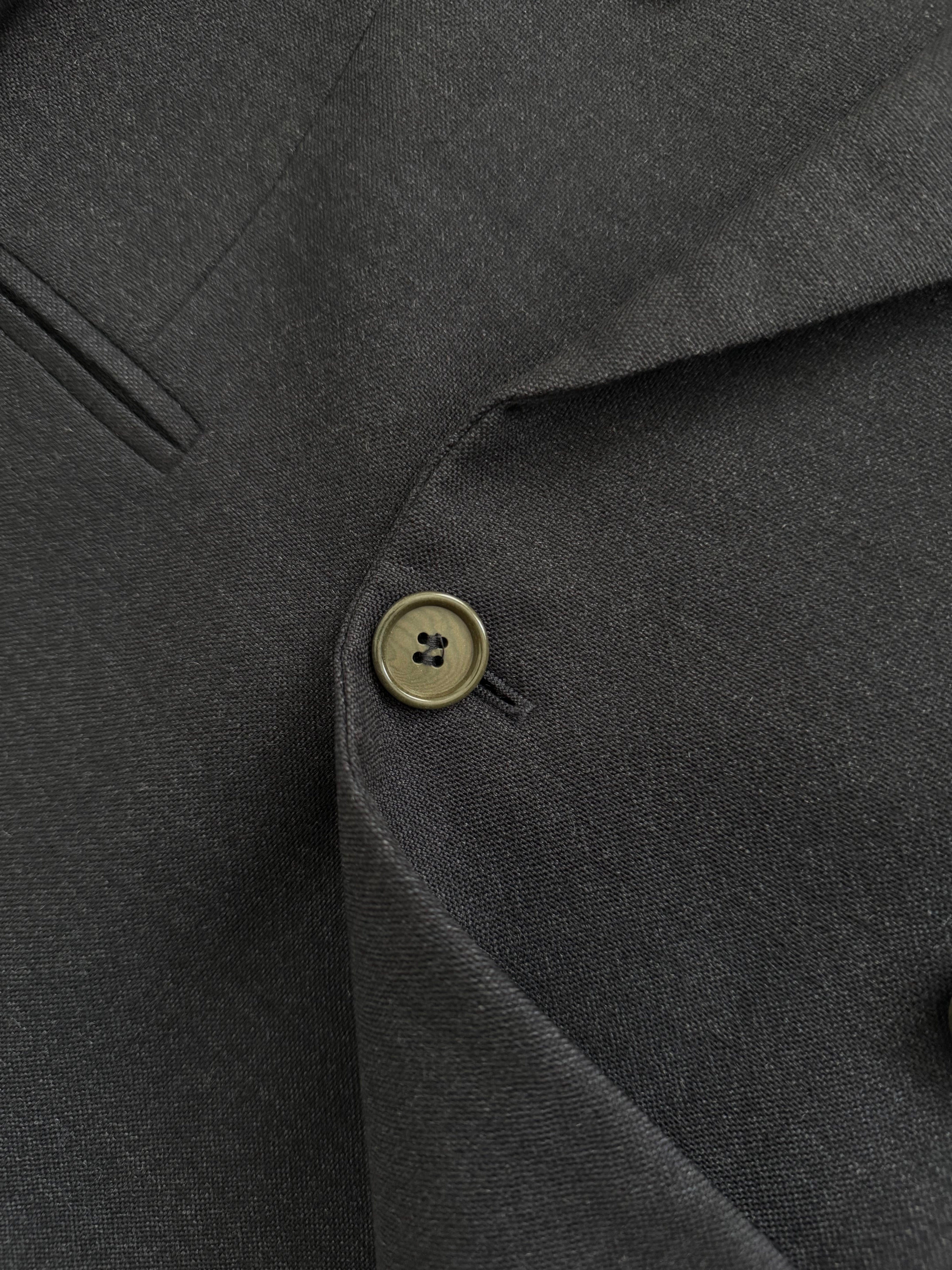 Krizia Armani 1990s Peaked Lapel Double Breasted Pleated Wool Suit Navy - Size M Jacket / 31" Waist