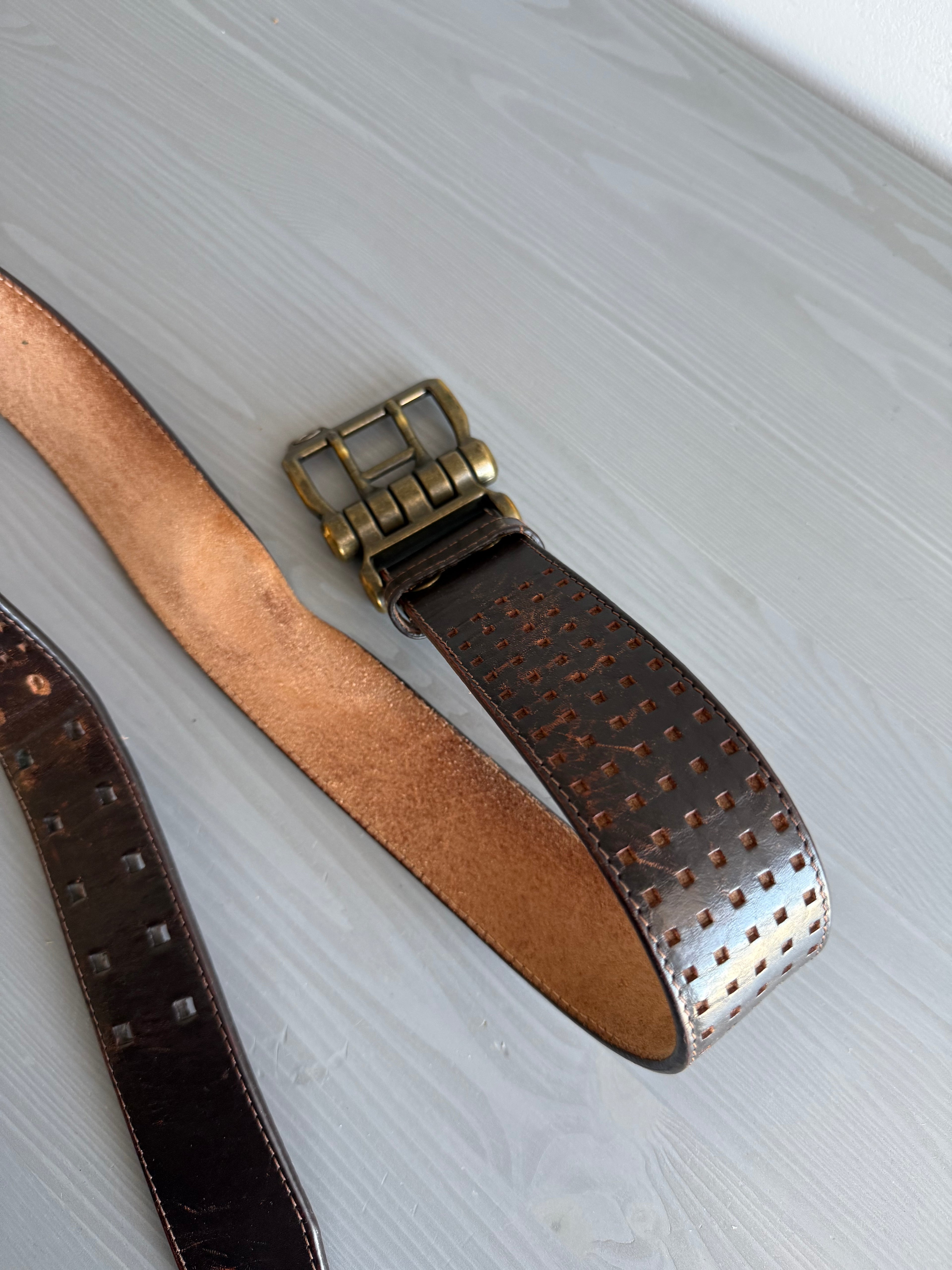 Oakley 00s Mechanical Utility Leather Belt - Size 32 to 36