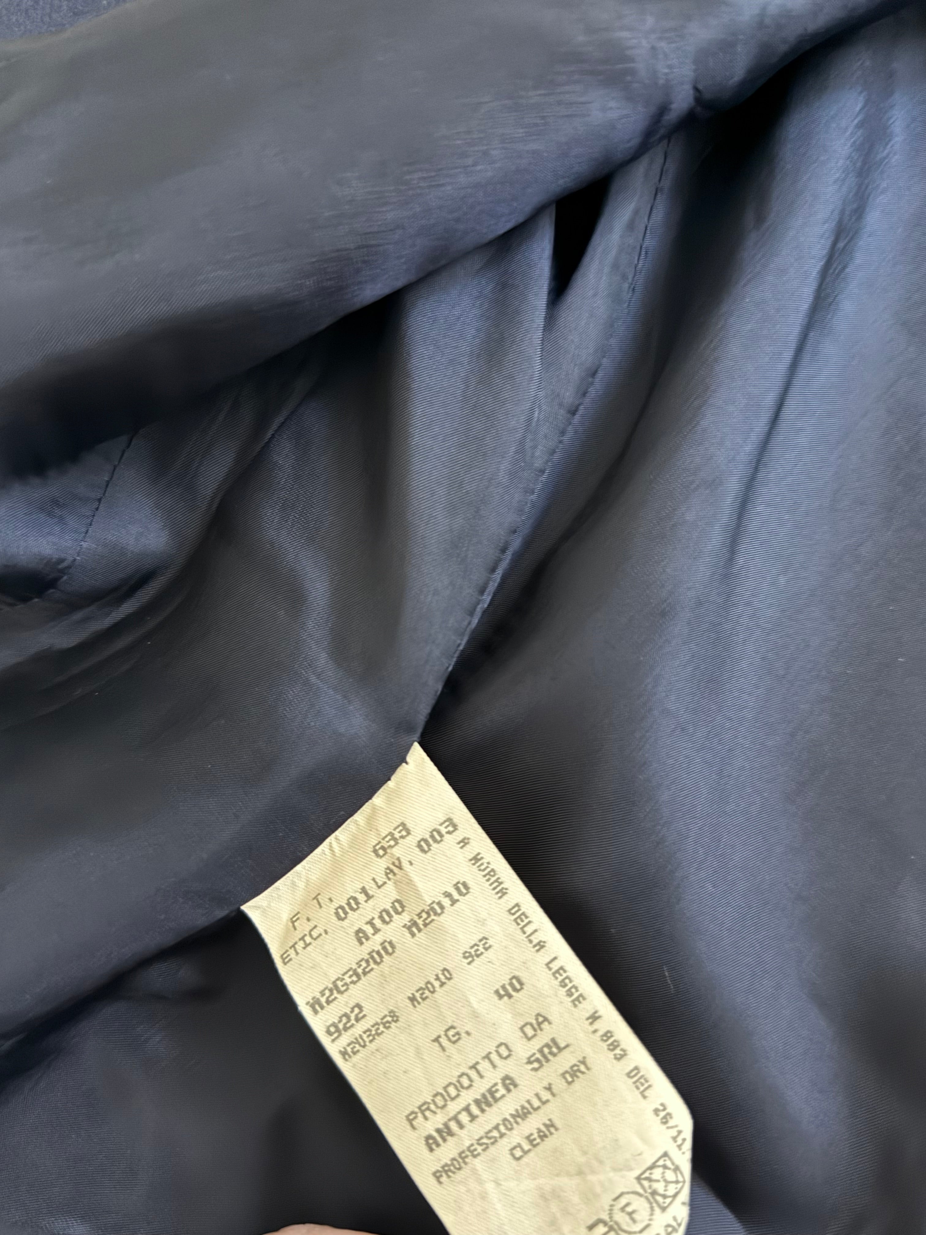 Emporio Armani AW1992 Womens Draped Wool Navy Suit - Size M Jacket / 28" Waist