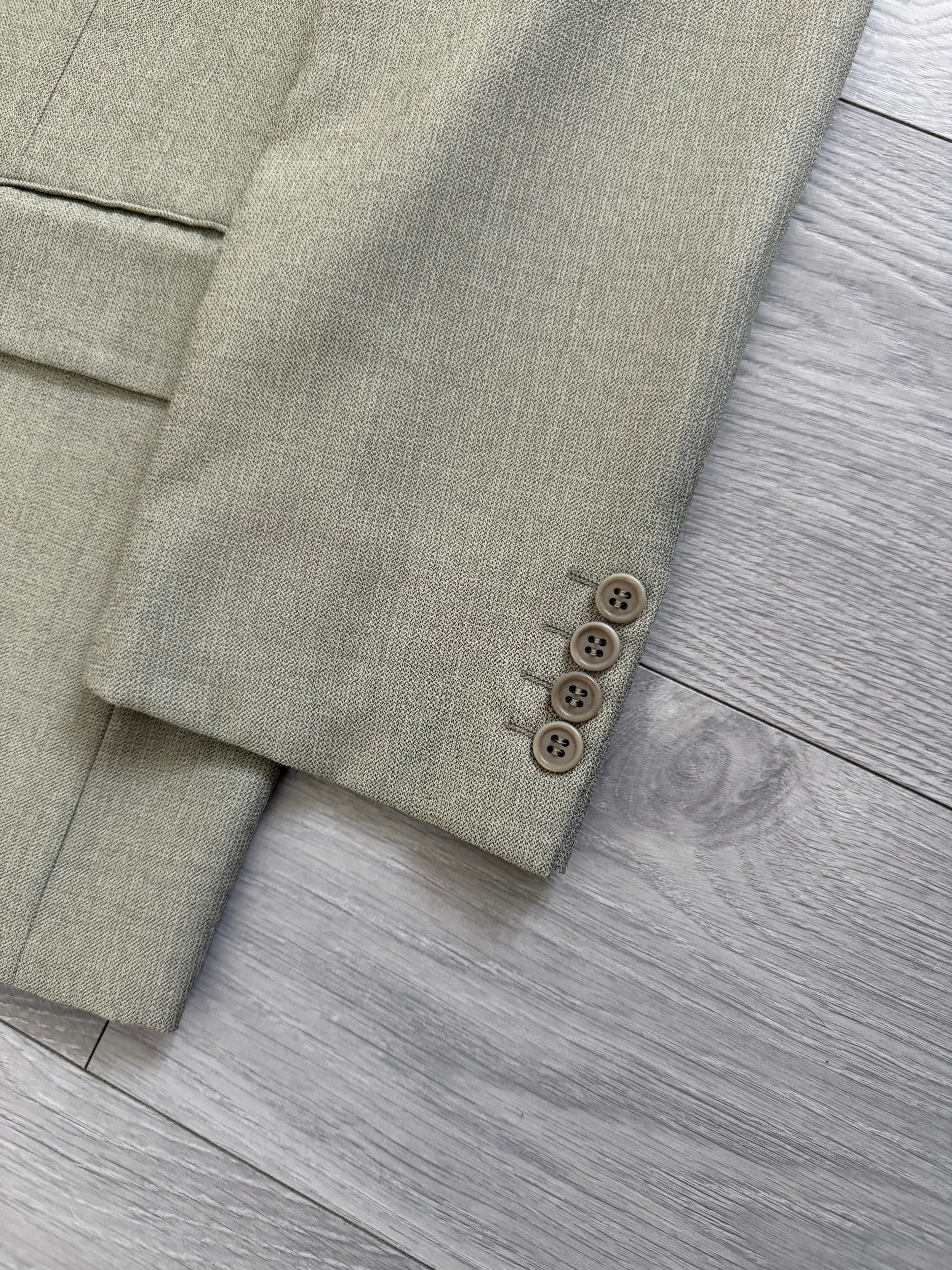 Valentino 1980s 3B Taupe Beige Wool Sports Blazer Jacket - Size XL