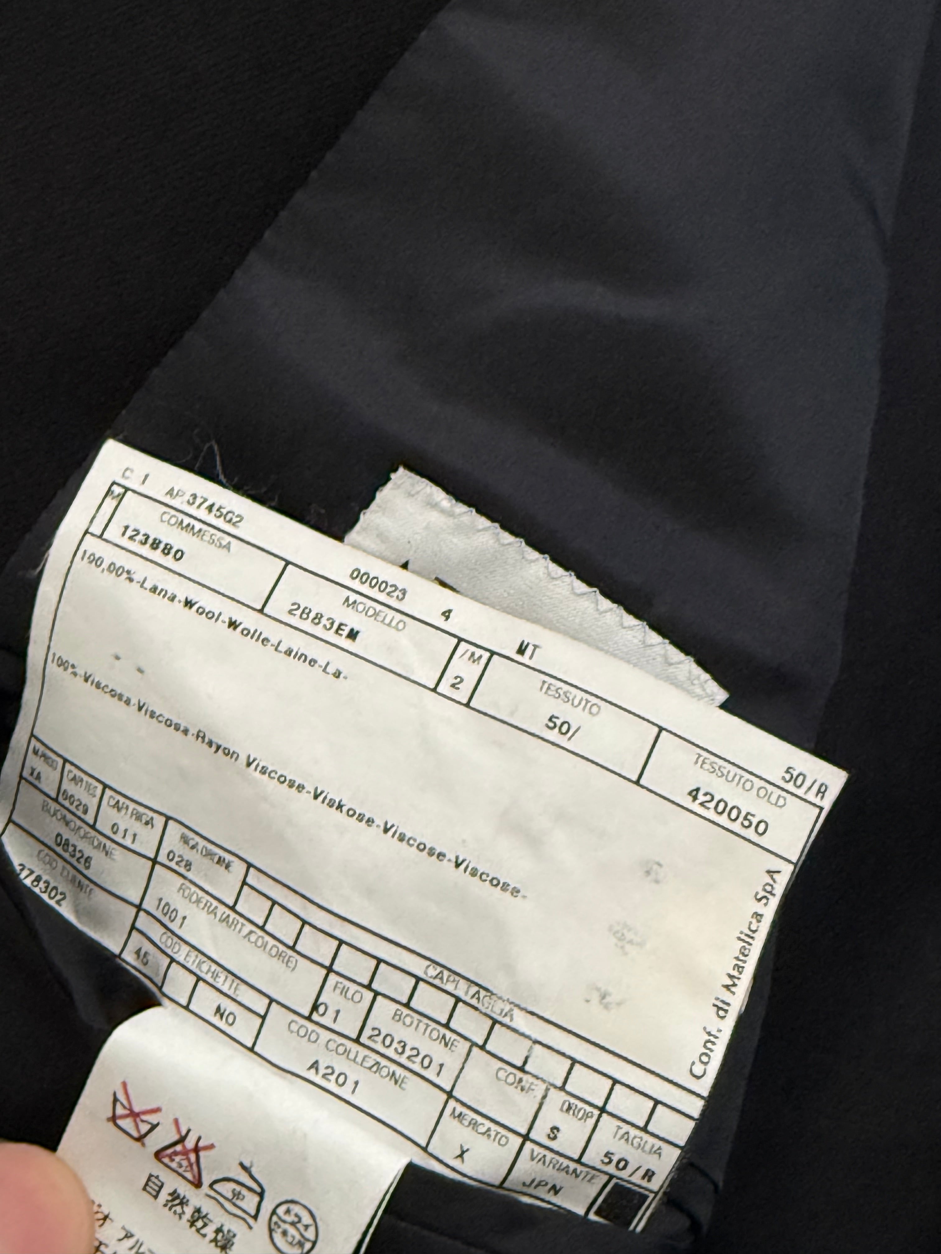 Armani 1990s 3B Black Pleated Wool Suit - Size L Jacket / 33" Waist