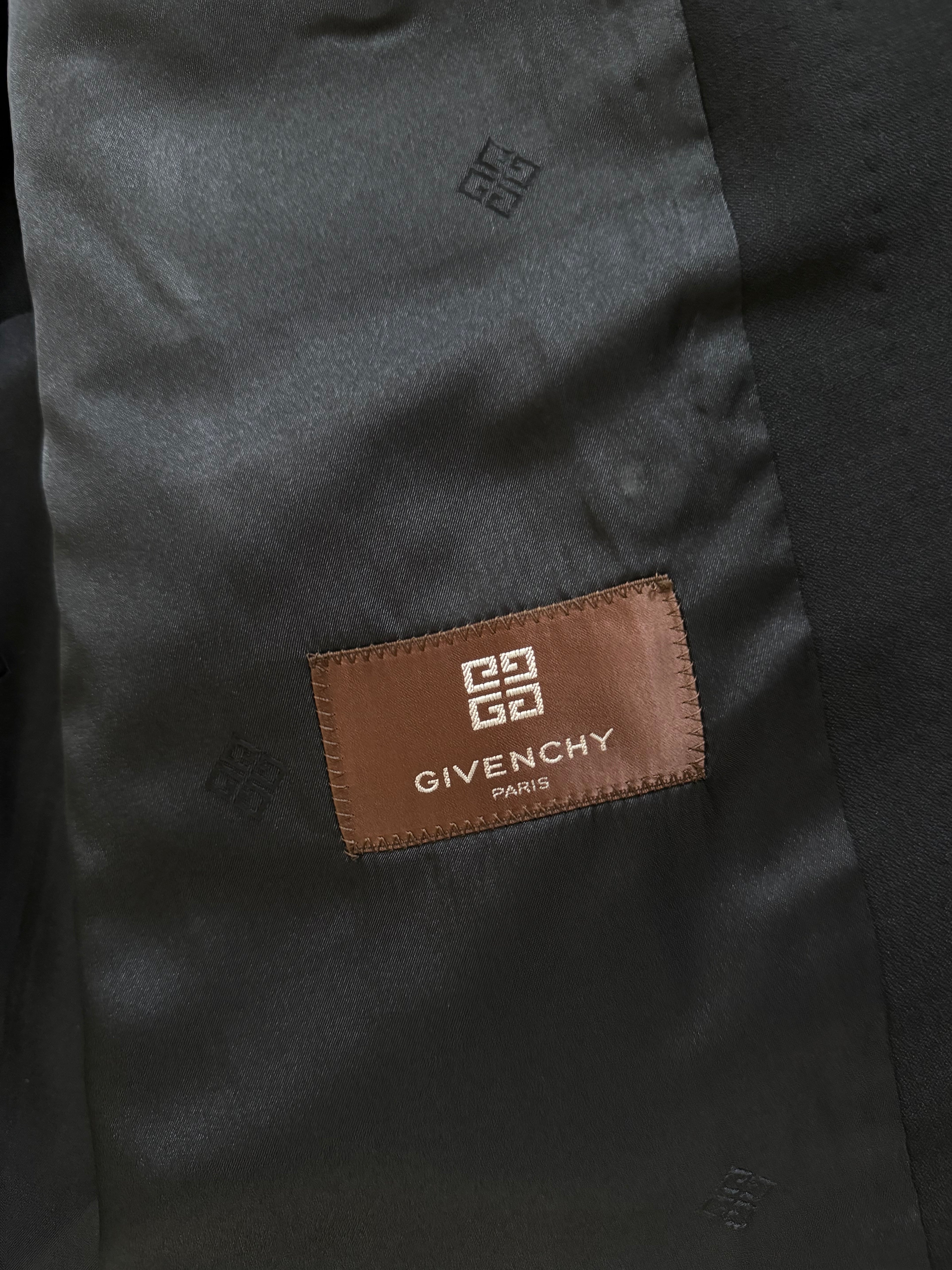 Givenchy 1990s Peak Lapel Double Breasted Wool Black Suit - Size S Jacket / 28" Waist