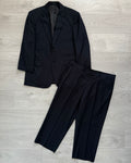 Armani 2000s Striped Navy Suit - XL Jacket / 38" Waist