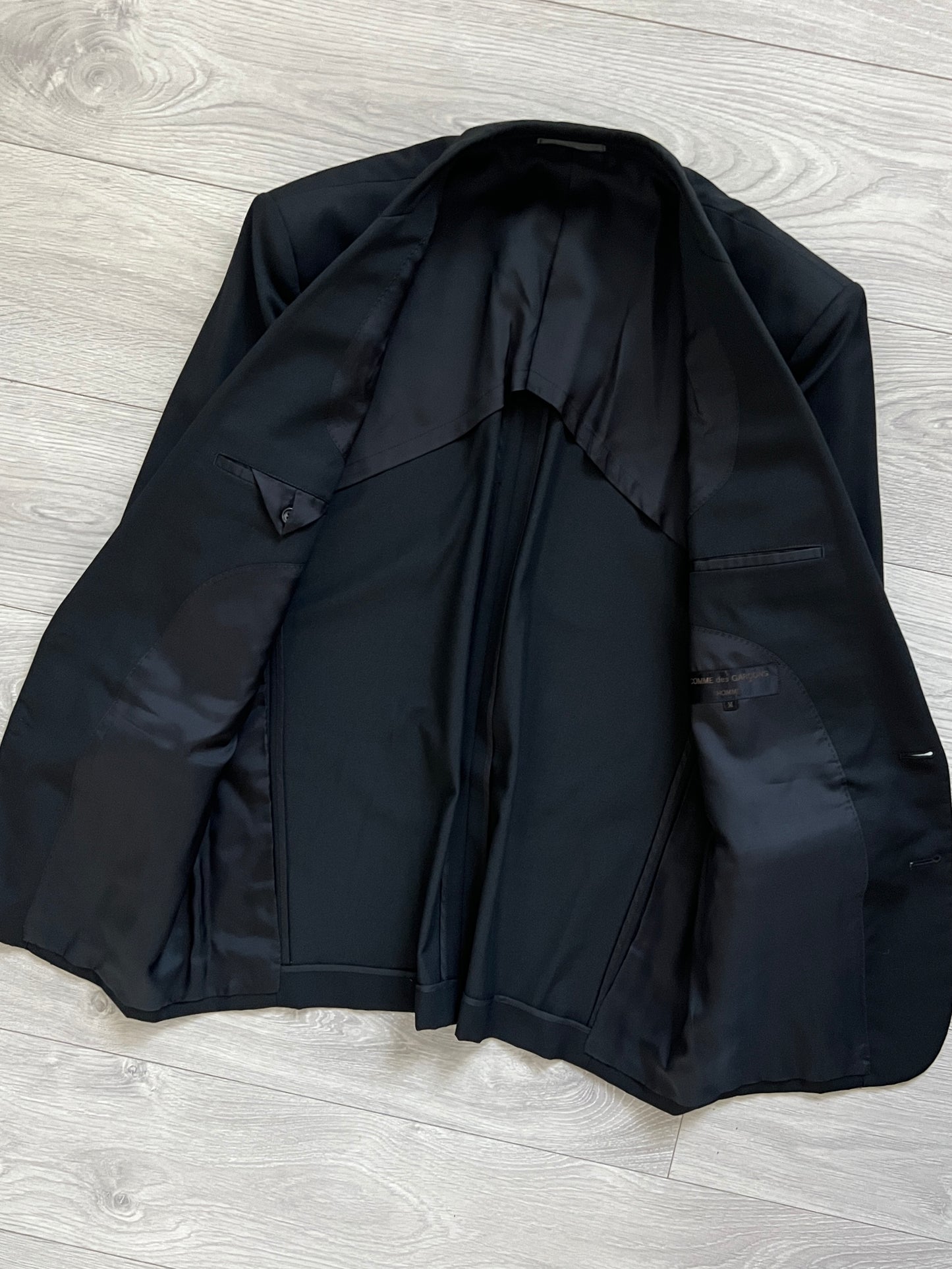 Comme Des Garcons Homme 1992 Double-Pleated Black Wool Suit - Size M Jacket / 30" Waist