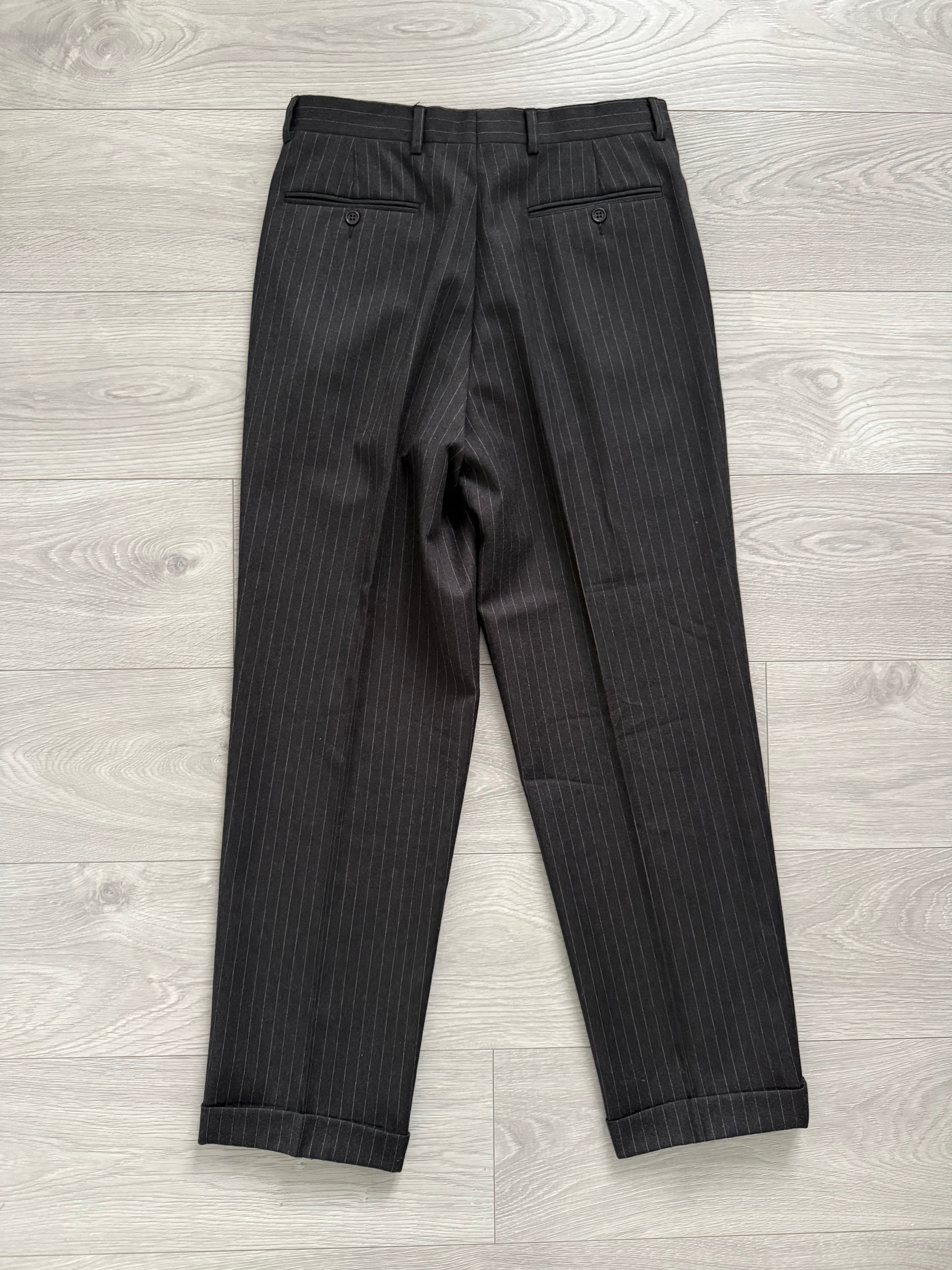 Valentino 1980s 6B Double Breasted Charcoal Wool Power Suit - Size M Jacket / 31" Waist