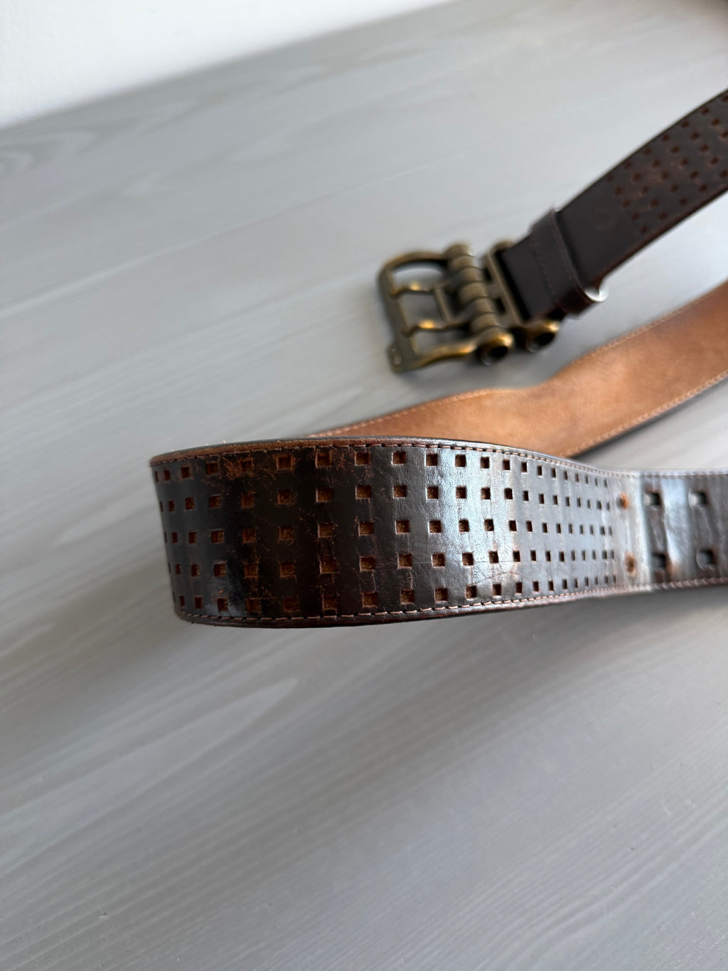Oakley 00s Mechanical Utility Leather Belt - Size 32 to 36