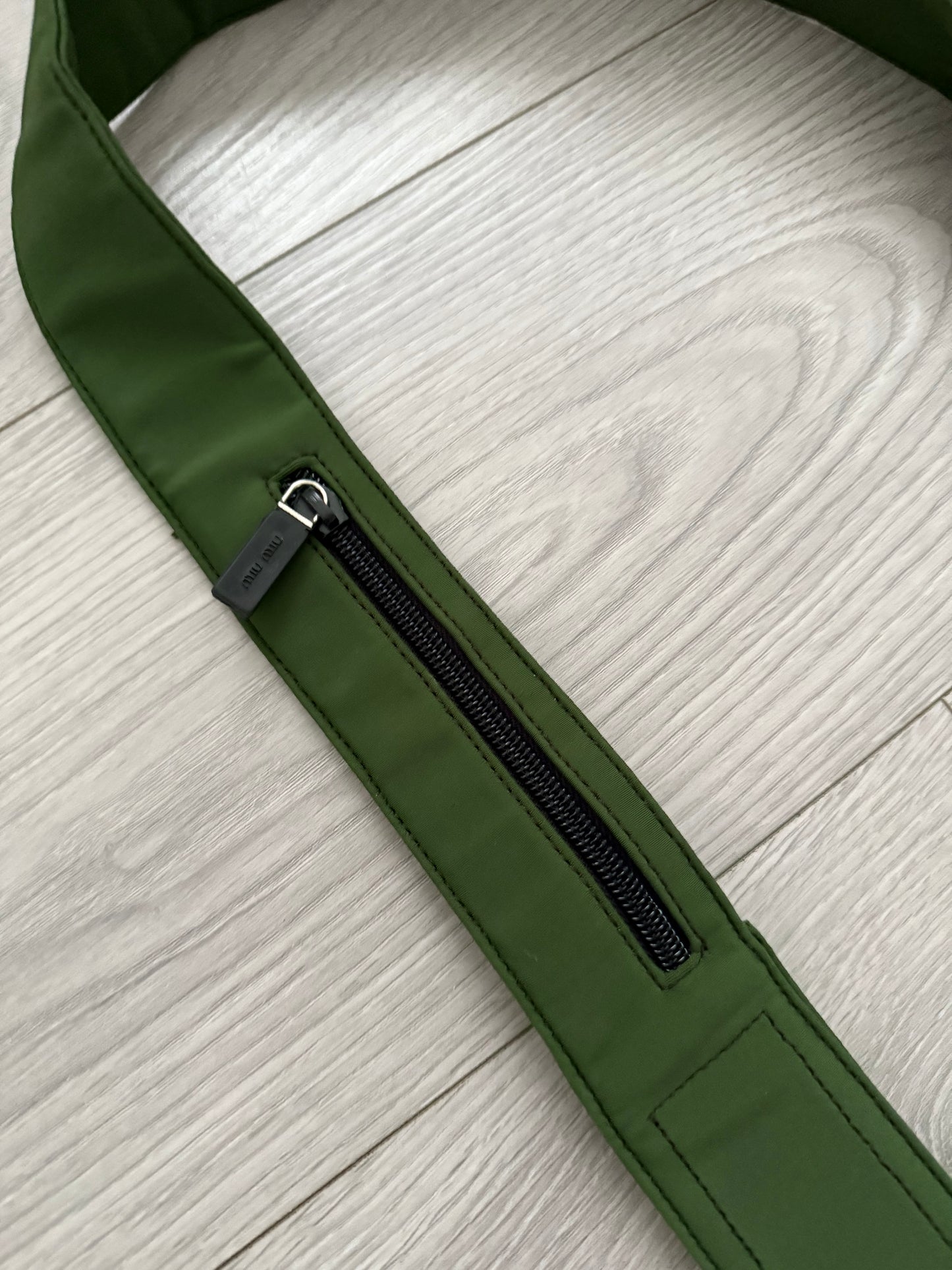 Miu Miu FW1999 Tech Fabric Signature Green Crossbody Bag