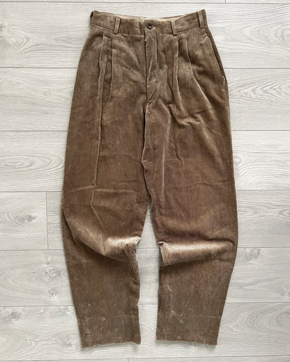 Comme Des Garcons Homme 1990s Pleated Corduroy Pants - Size 30