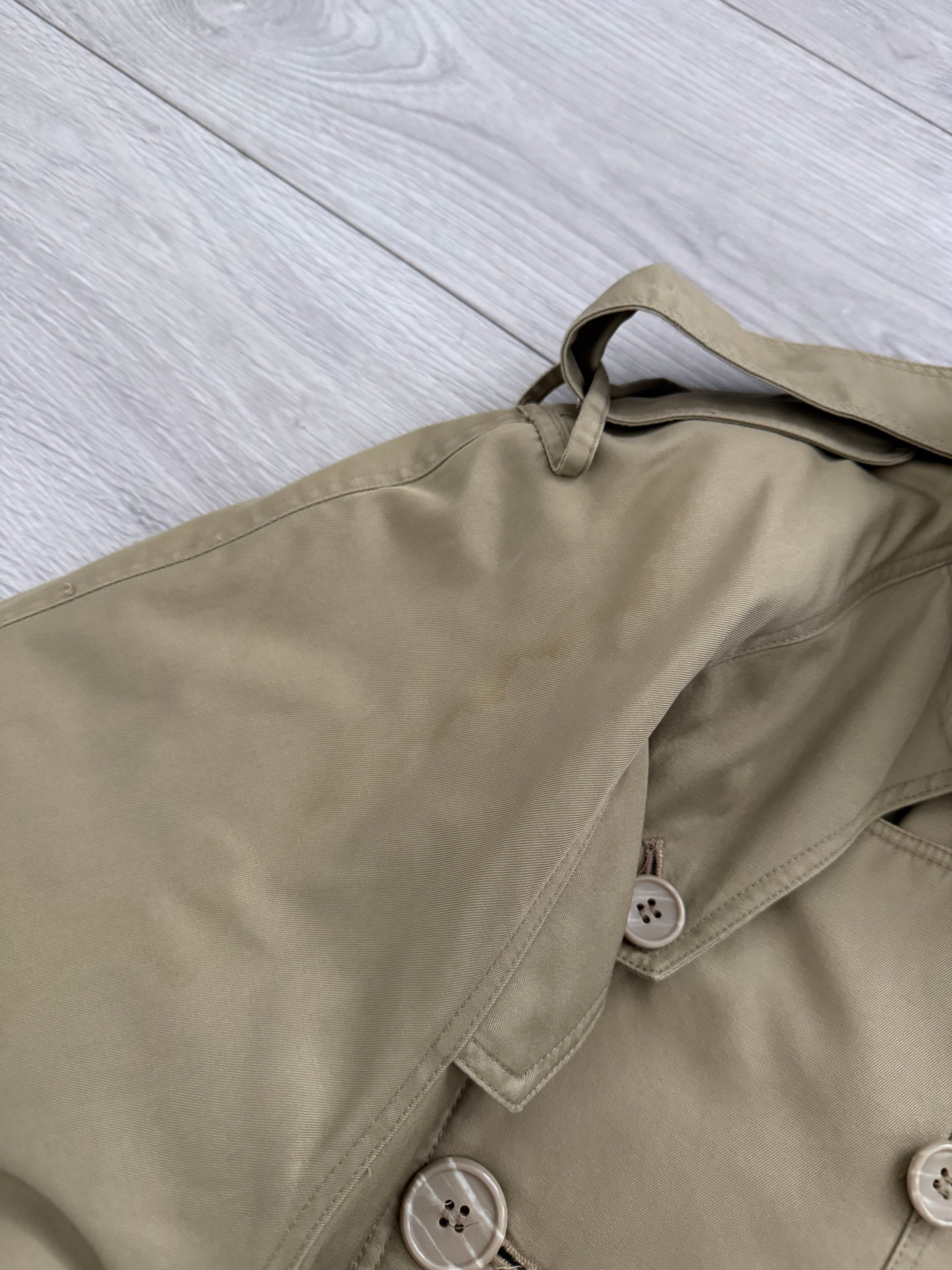 Giorgio Armani Mainline 1980s Military Trench Coat - Size L
