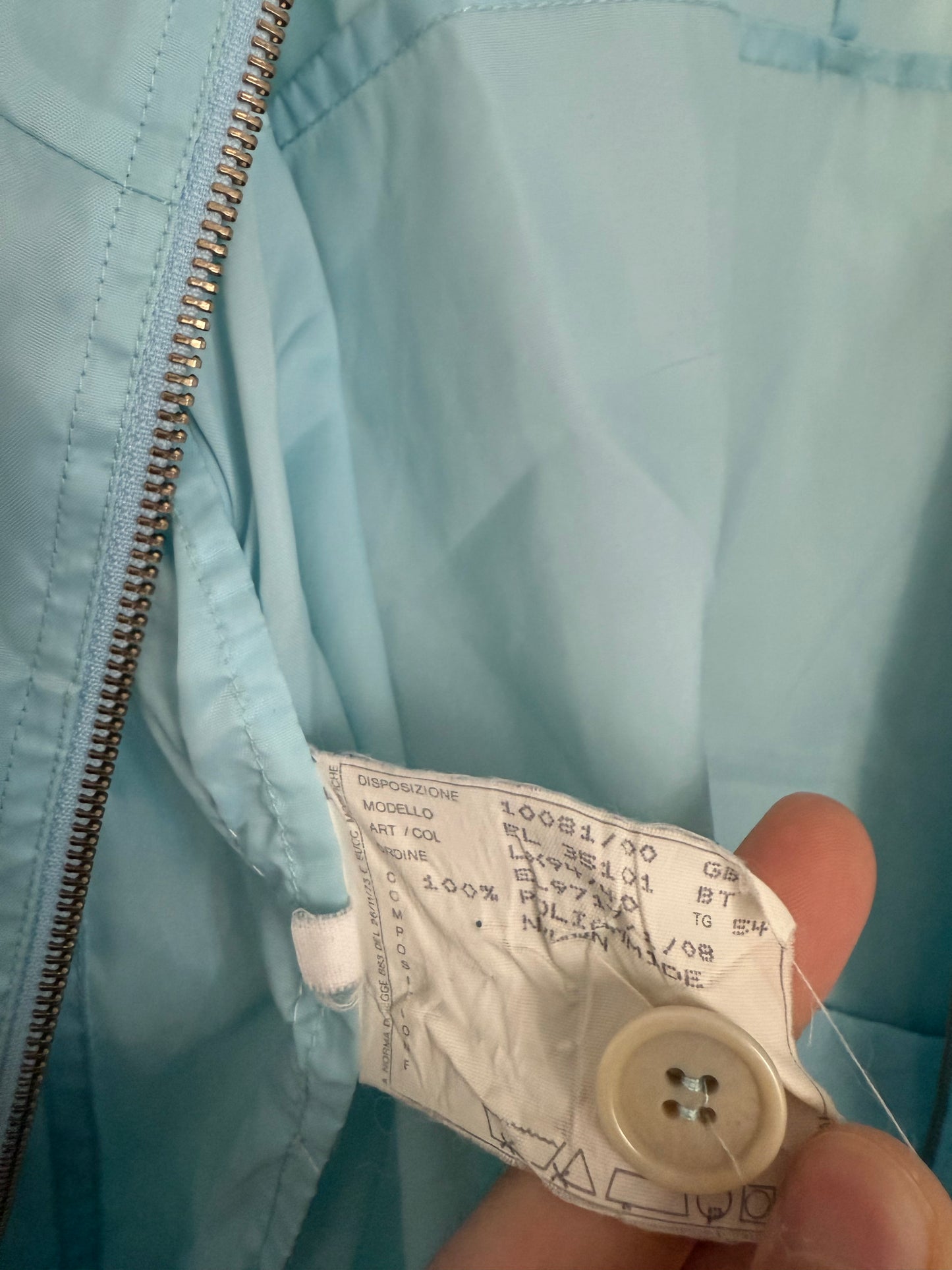 Helmut Lang SS1998 Silk Nylon Blue Cummerbund Packable Jacket - Size L