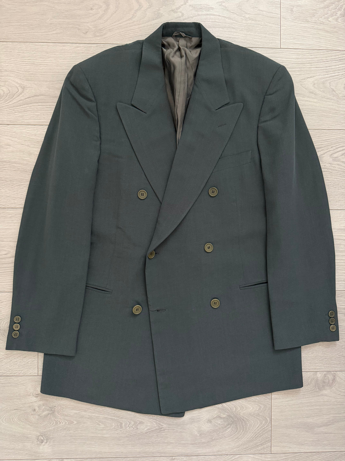 Giorgio Armani Black Label 1997 Peaked Lapel Double Breasted Draped Sport Jacket Blazer - Size L
