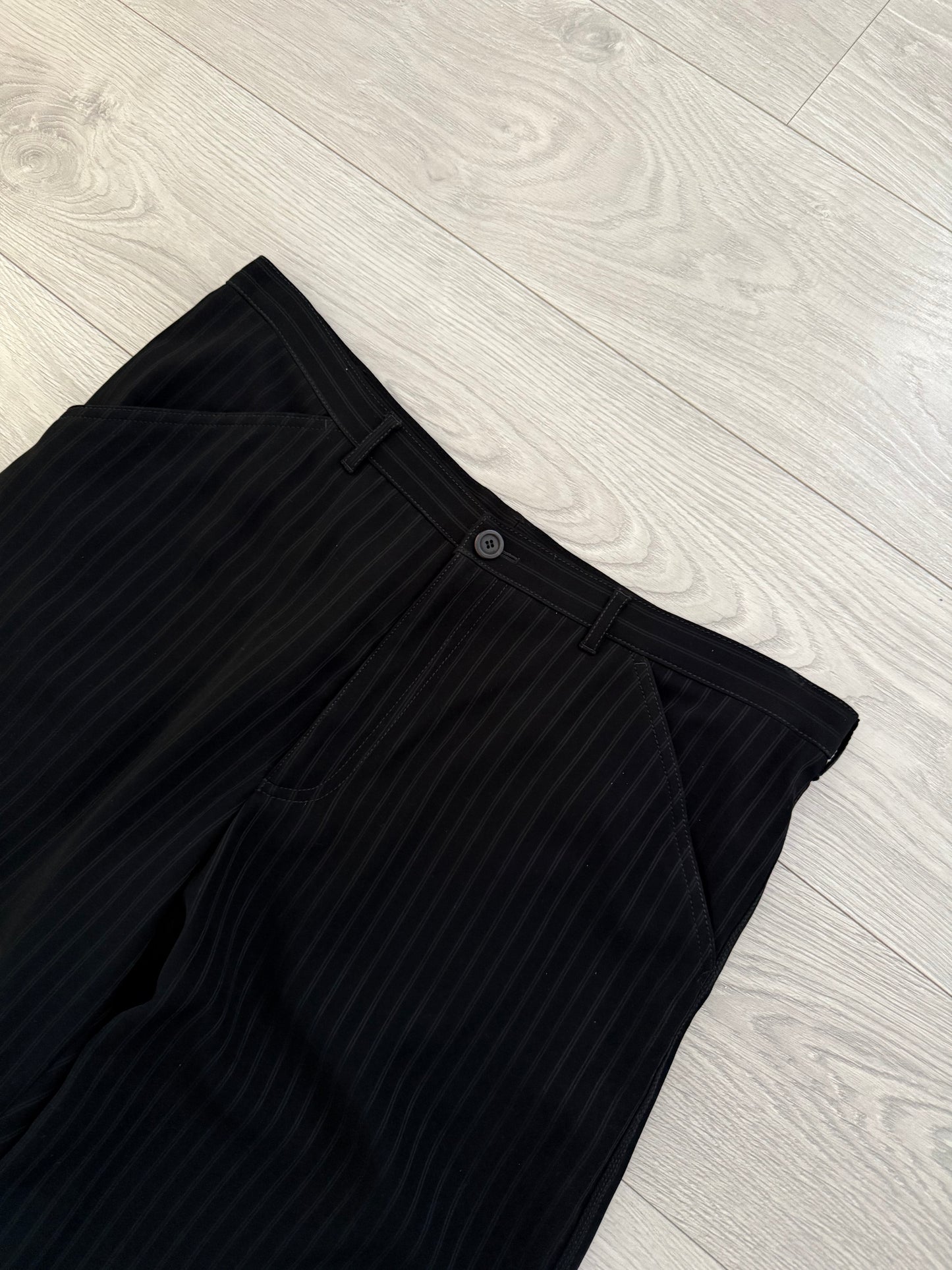 Giorgio Armani 1990s Peaked Lapel Striped Relaxed Suit - Size L Jacket / 34" Waist