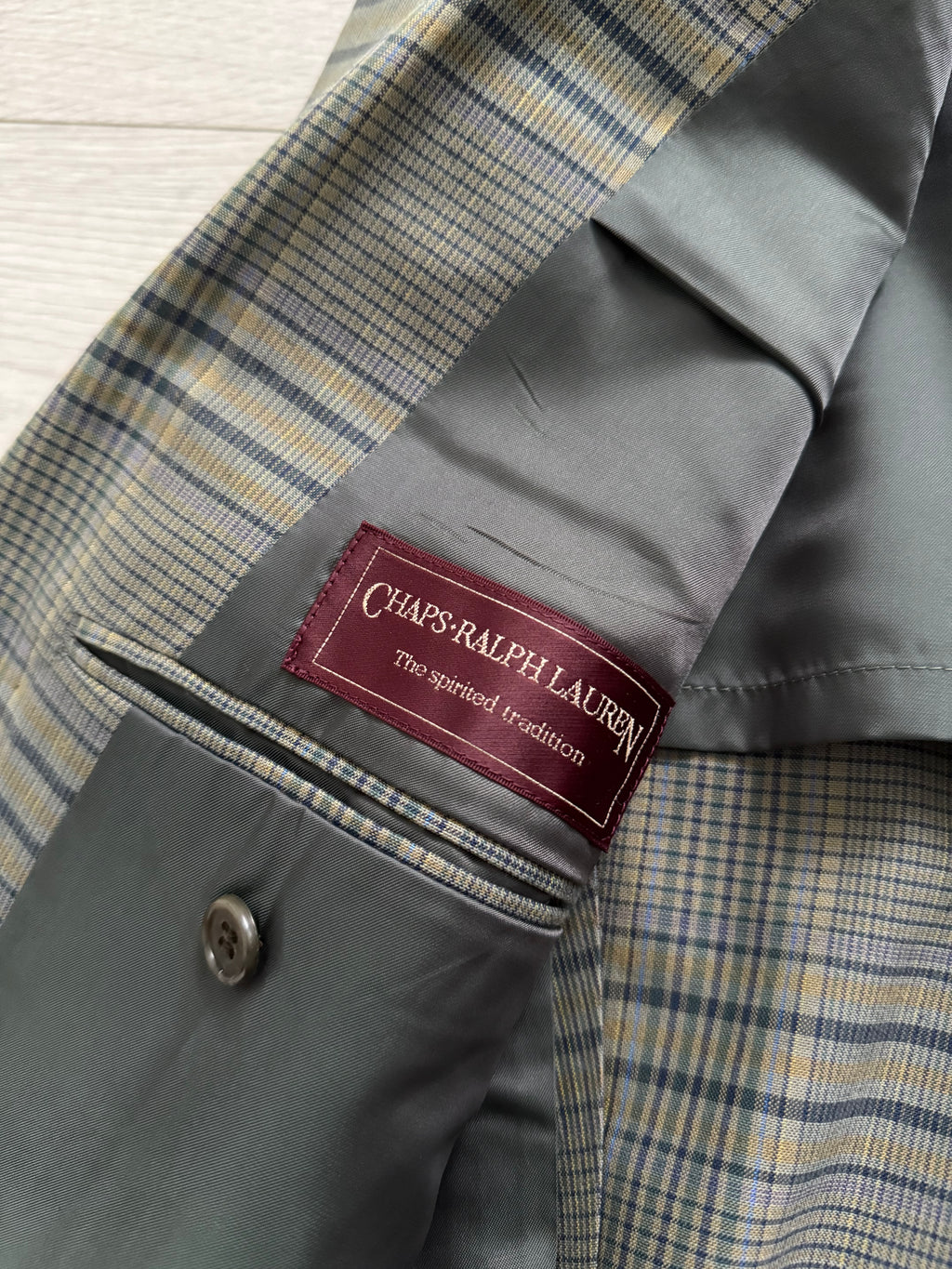 Chaps Ralph Lauren 1990s Checkered Cotton Sports Jacket - Size S