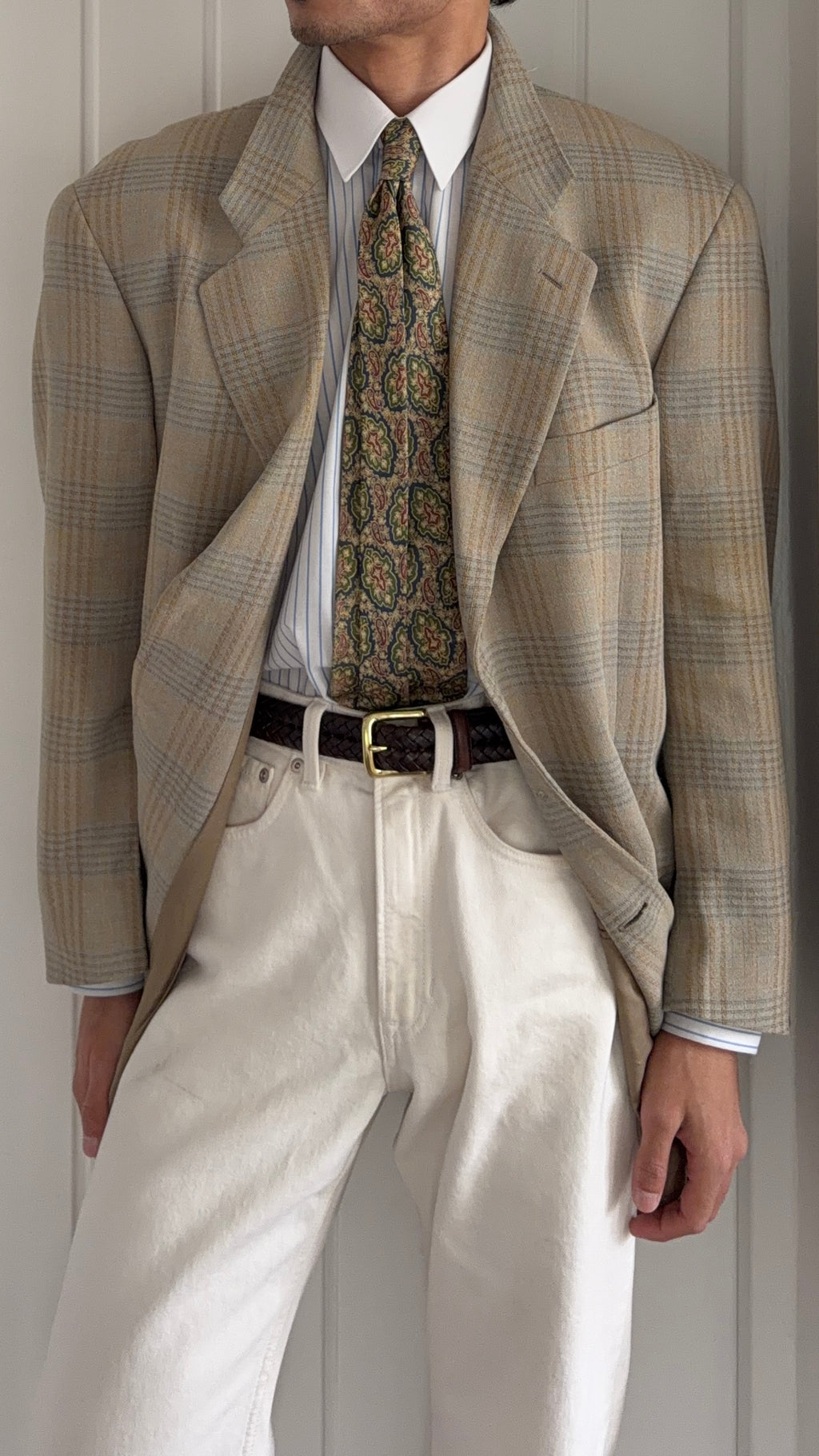 Giorgio Armani 1980s 3B Linen Cotton Textured Sport Jacket Blazer - Size XL
