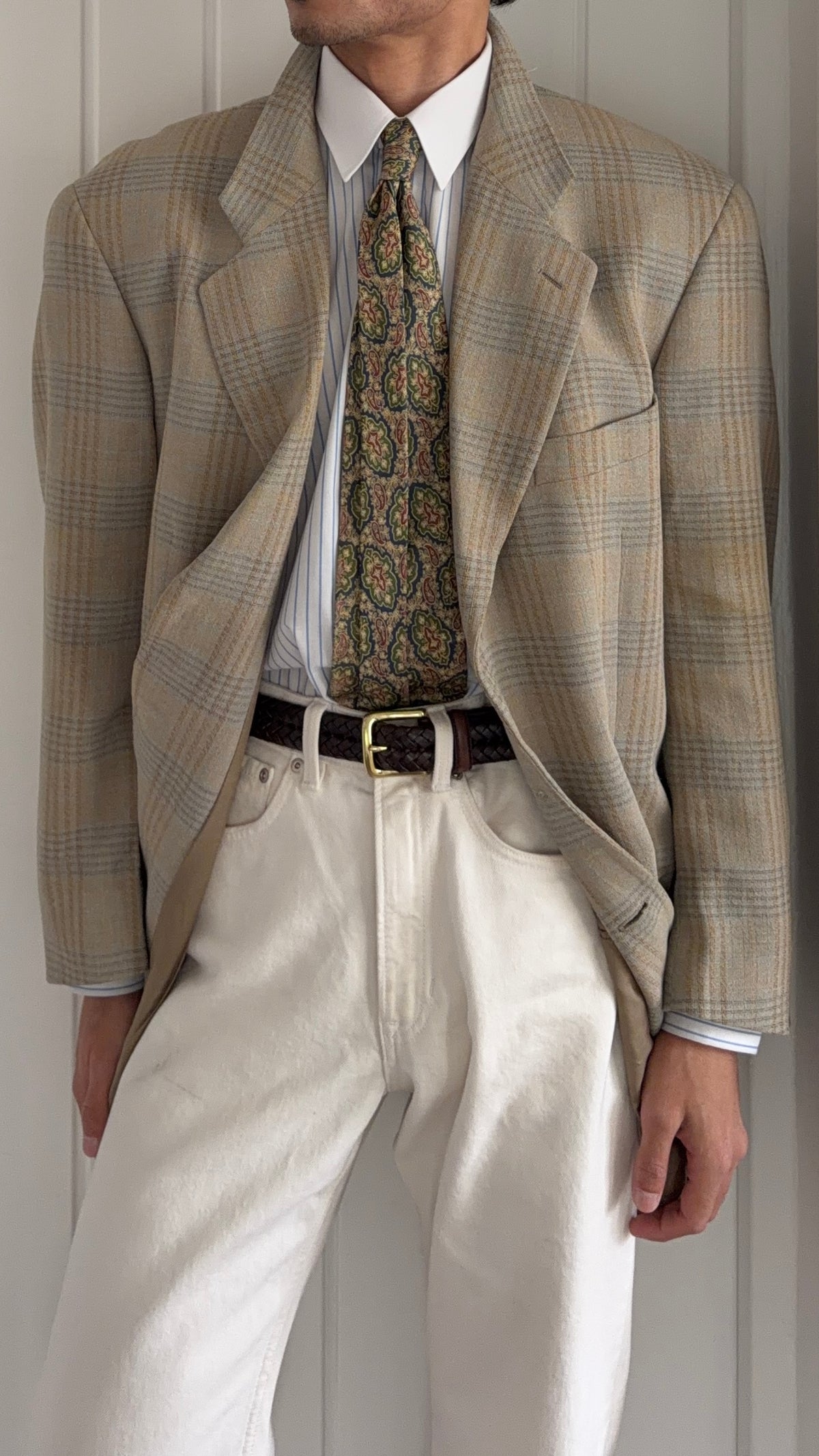 Giorgio Armani 1980s 3B Linen Cotton Textured Sport Jacket Blazer - Size XL