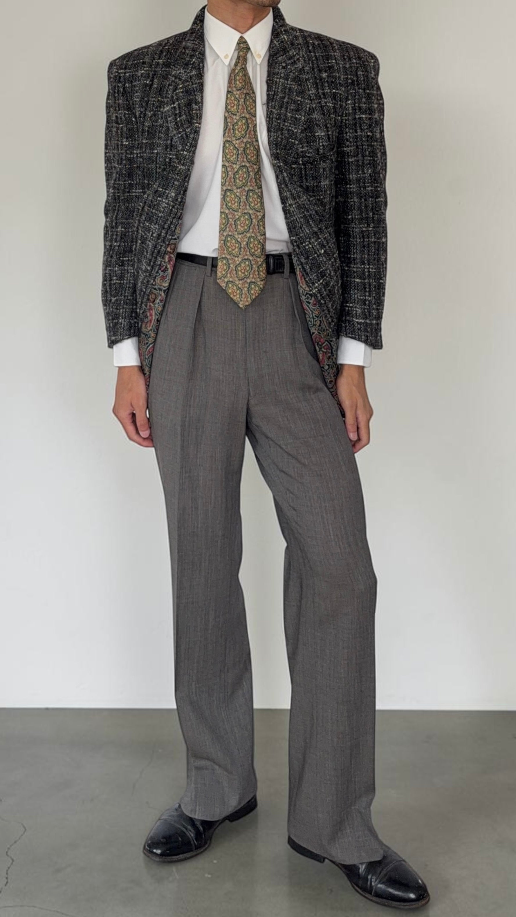 Hugo Boss 1980s 2B Boucle Tweed Sport Jacket Blazer - Size S