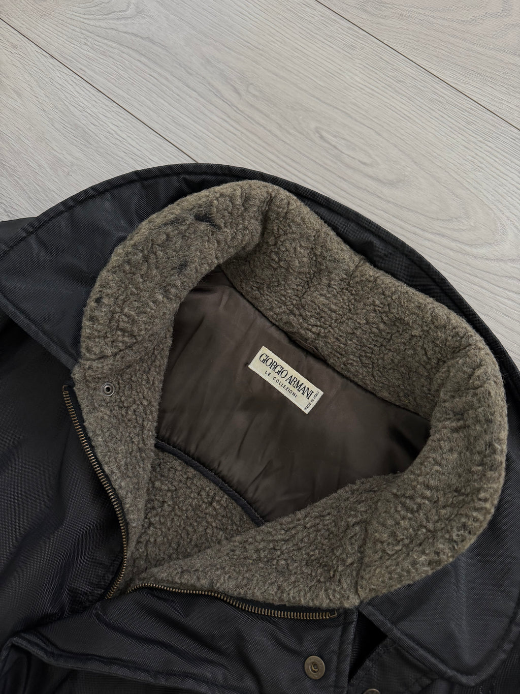 Giorgio Armani 1980s Wool Lined Military Jacket - Size L
