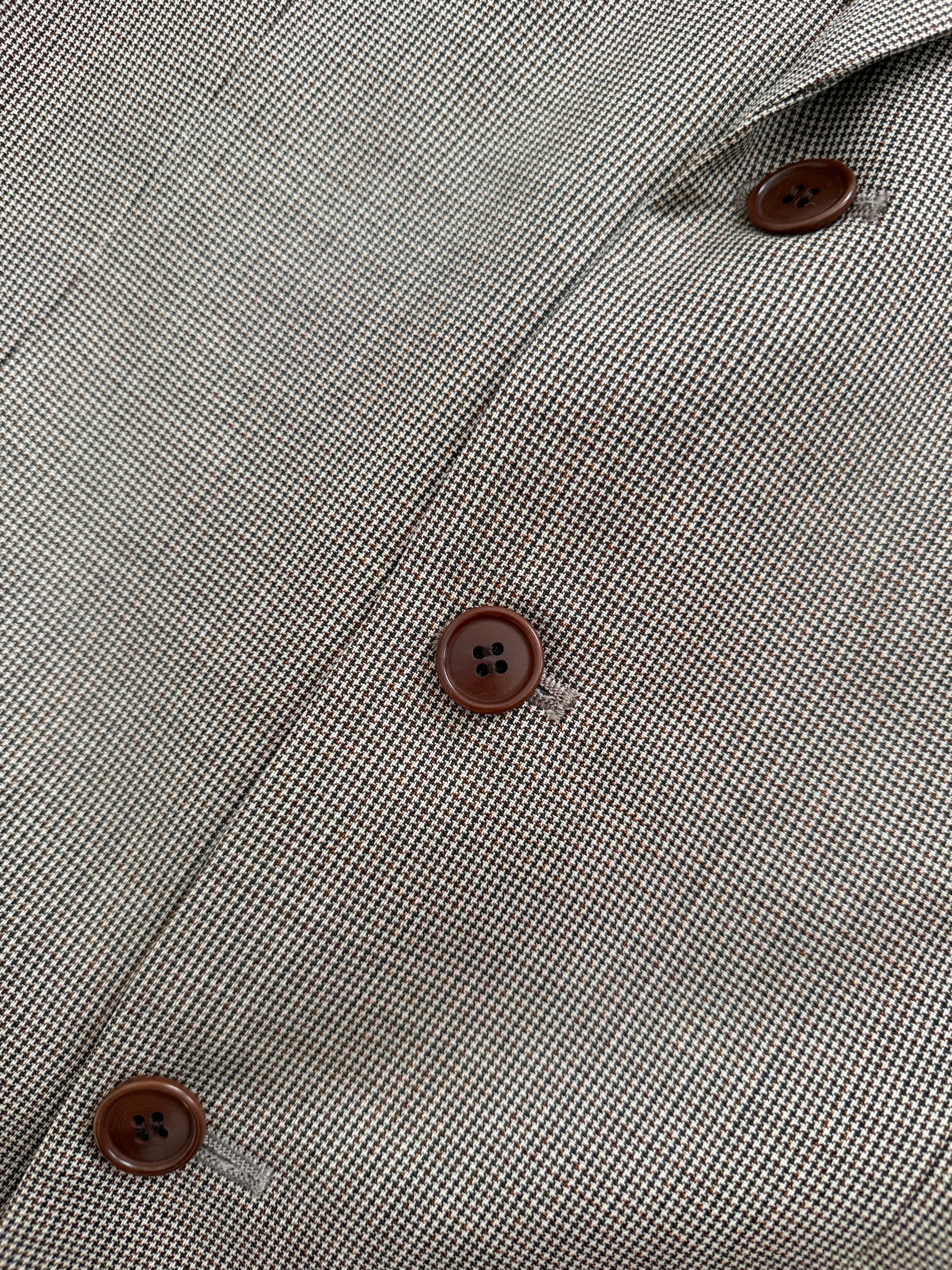 Paul Smith 1990s 3B Double Pleat Micro Houndstooth Marzotto Fabric Wool Suit - Size S Jacket / 30" Waist