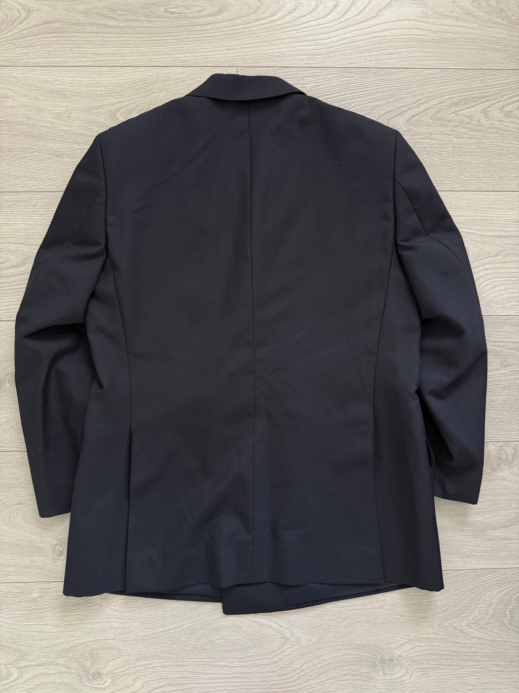 Burberry 1980s Peaked Lapel Double Breasted Pleated Wool Suit Navy - Size S Jacket / 32" Waist