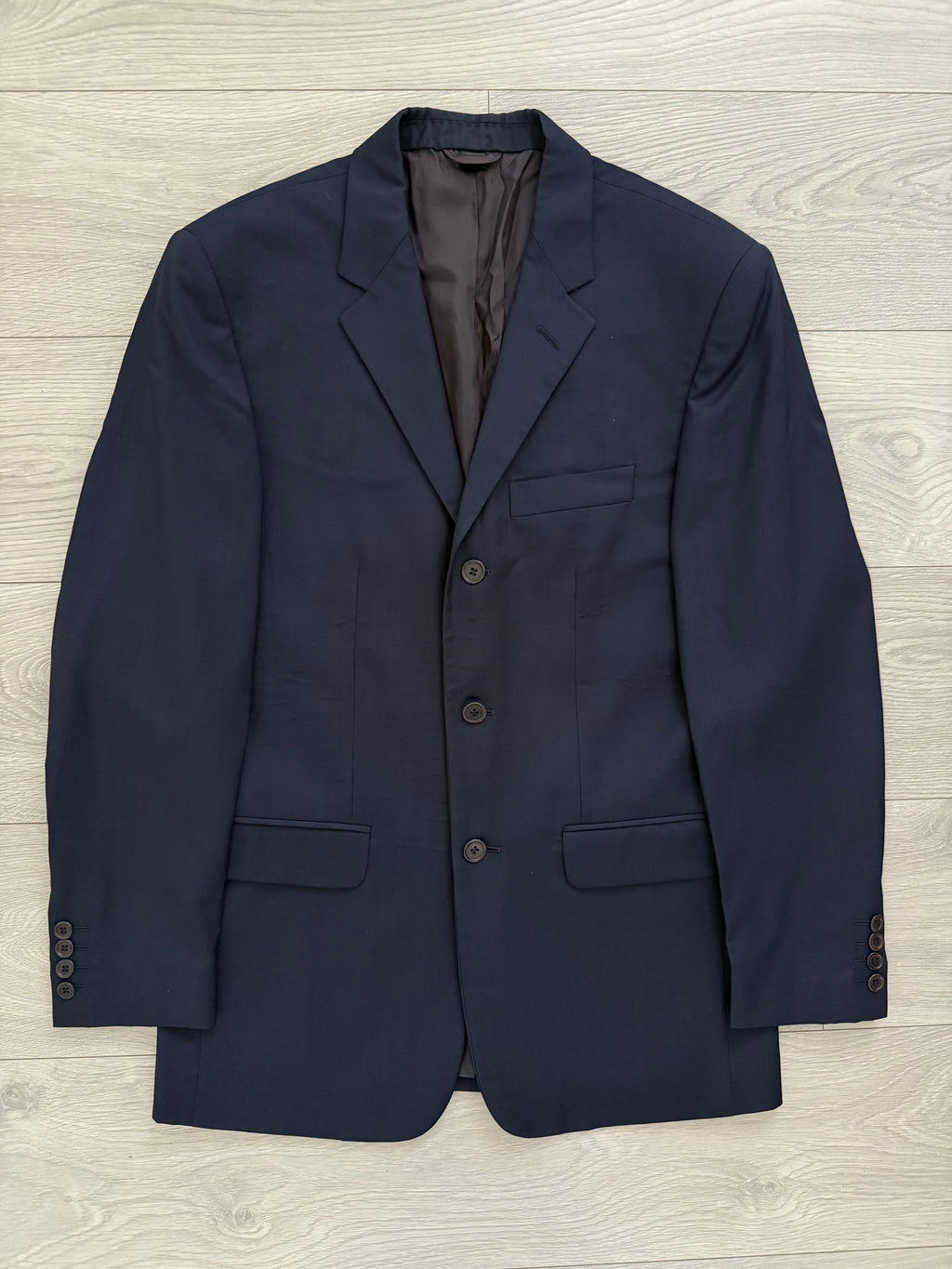 Helmut Lang 1999 Metal Tab 3B Navy Wool Suit - Size S Jacket / 30" Waist