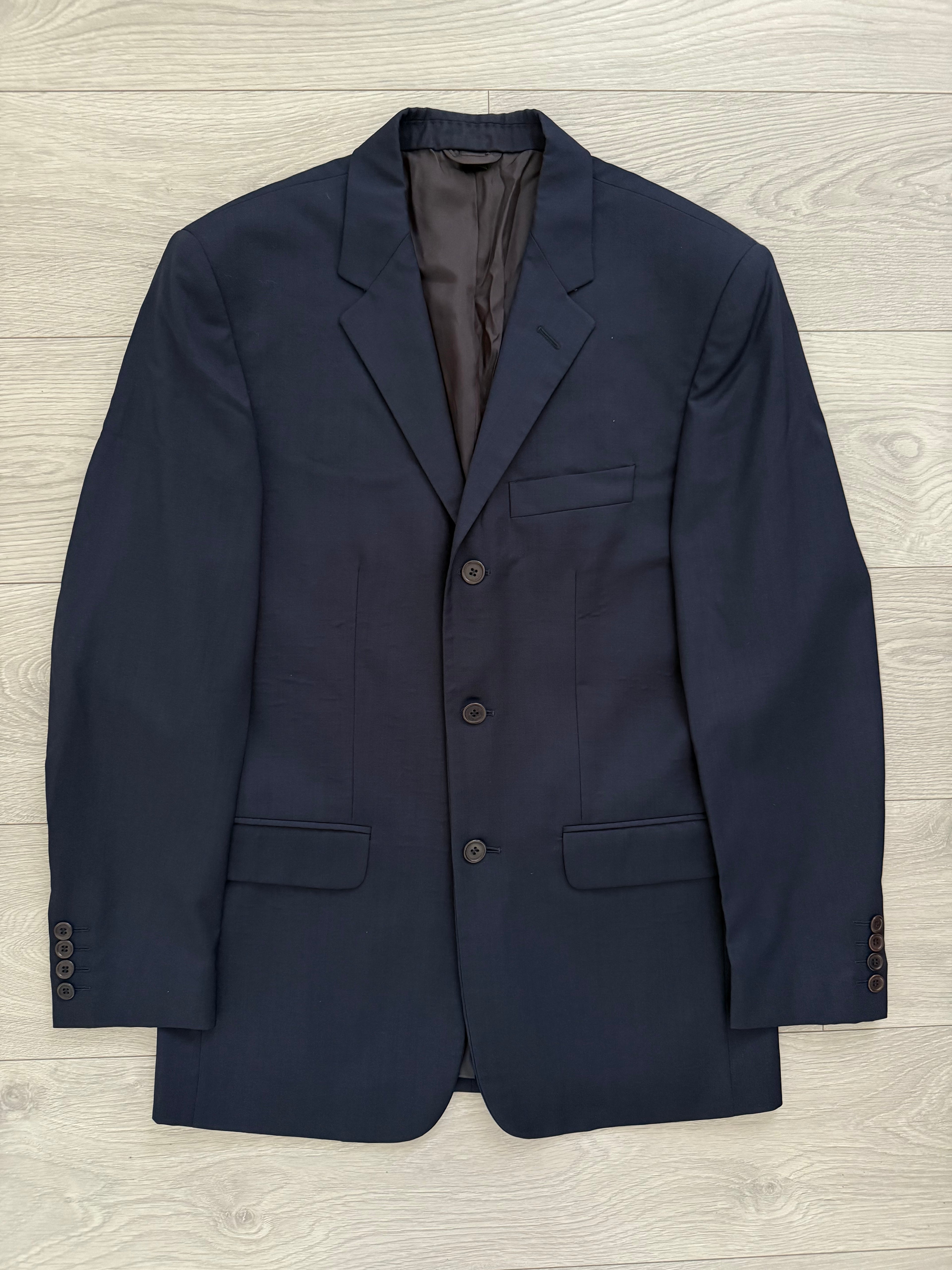 Helmut Lang 1999 Metal Tab 3B Navy Wool Suit - Size S Jacket / 30" Waist