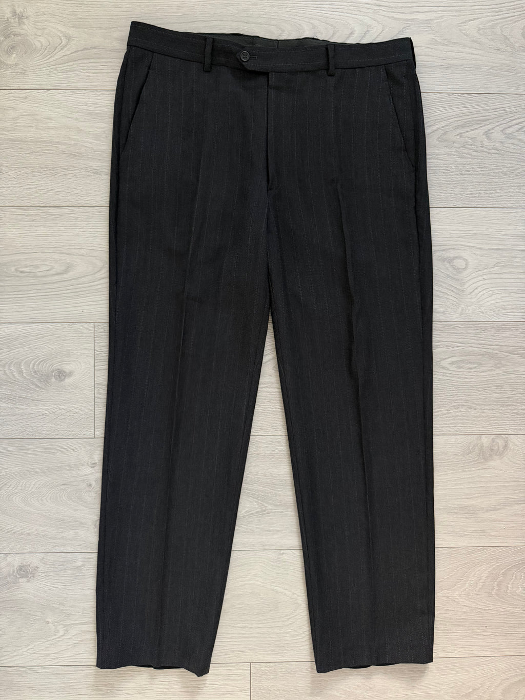 Giorgio Armani 1980s 3B Draped Textured Pleated Wool Suit Grey - Size XXL Jacket / 38" Waist
