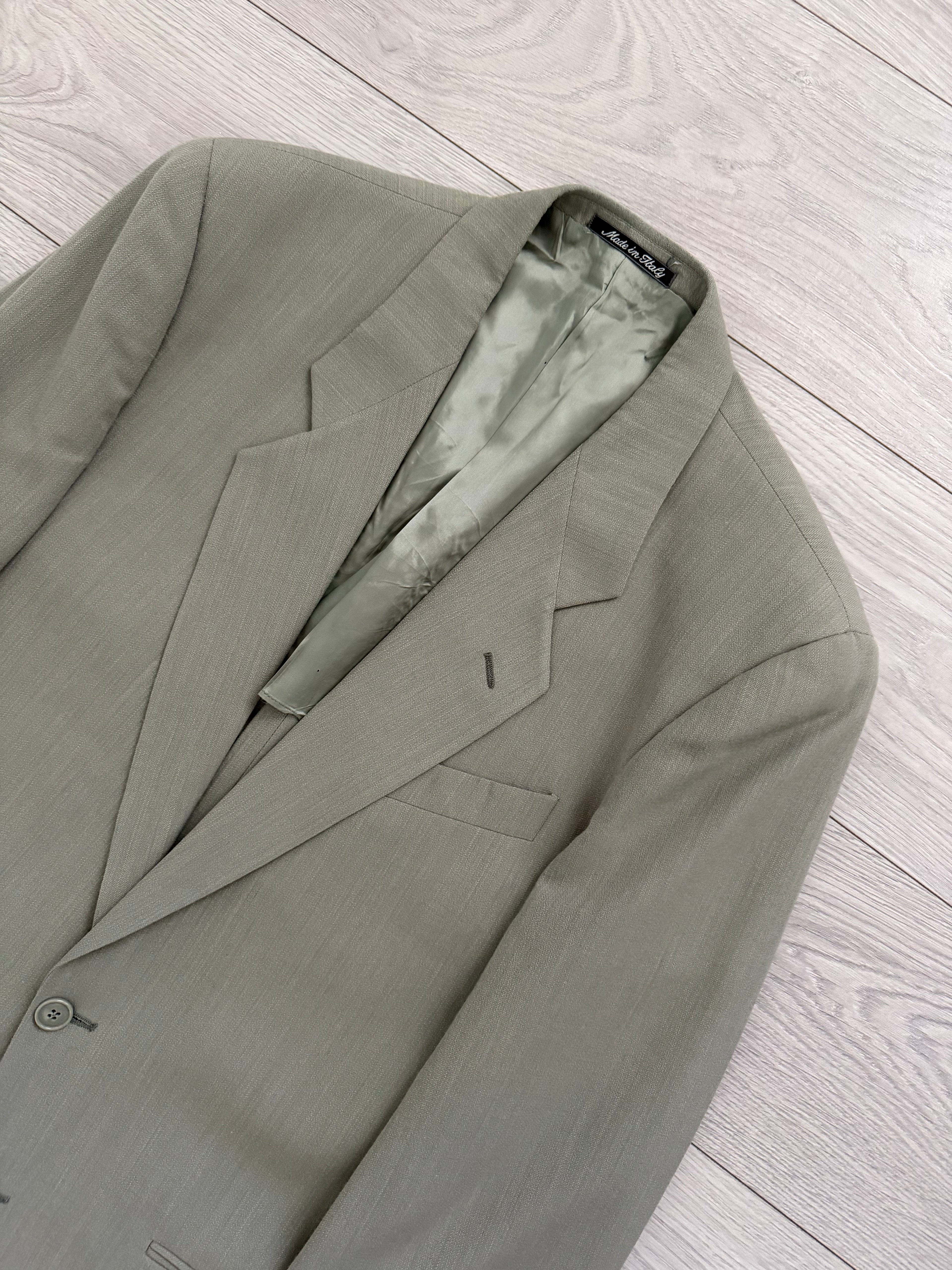 Emporio Armani 1980s 2B Taupe Siege Double-Pleat Wool Suit  - Size M Jacket / 31" Waist
