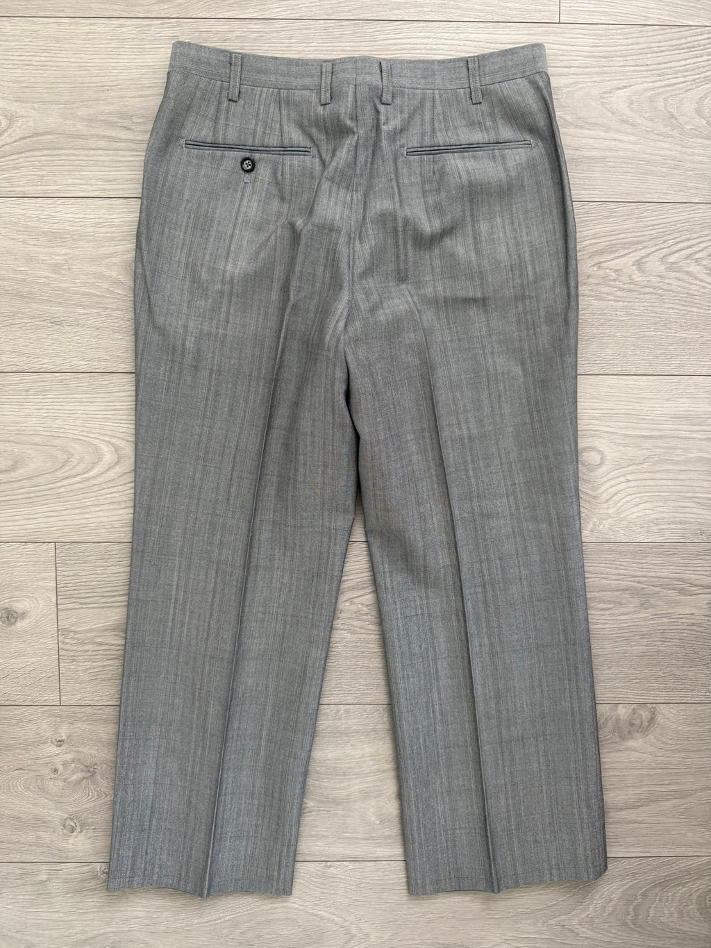 Burberry 1990s 2B Wool Check Grey Suit - Size S Jacket / 32" Waist