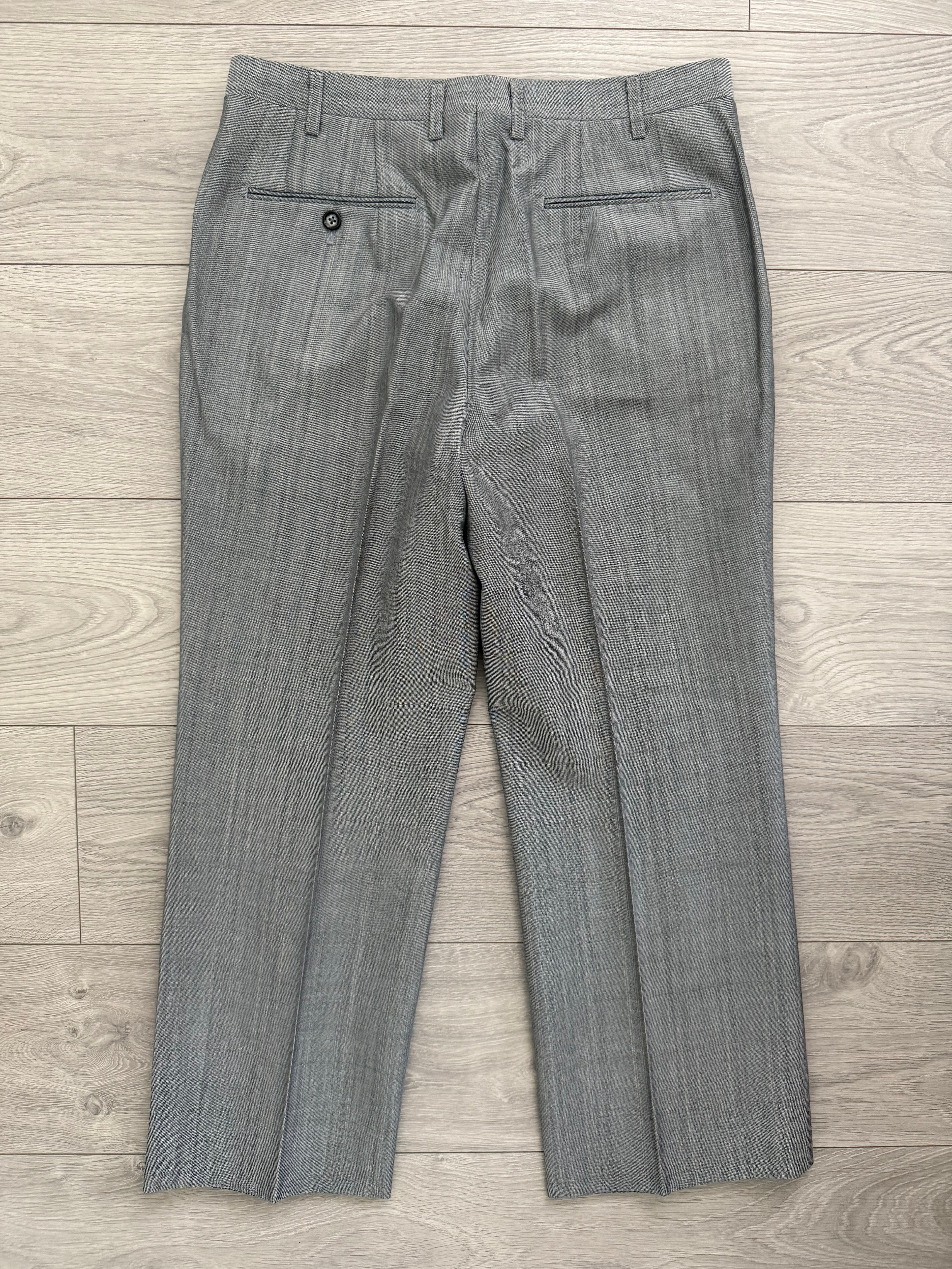 Burberry 1990s 2B Wool Check Grey Suit - Size S Jacket / 32" Waist