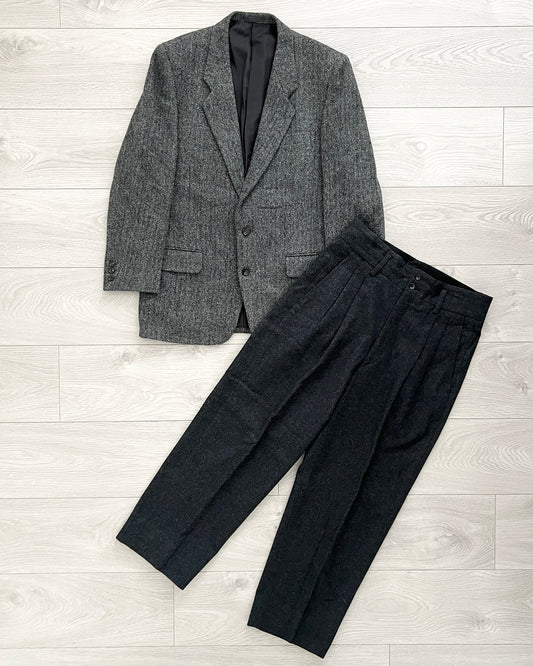 Comme Des Garcons Homme 1990s Wool Herringbone Suit - M Jacket / 32" Waist