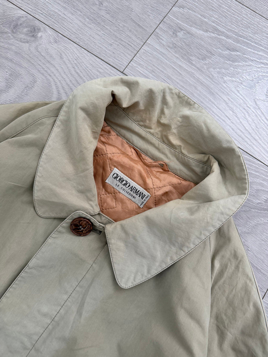 Giorgio Armani 1980s Cotton Belted Raincoat - Size L