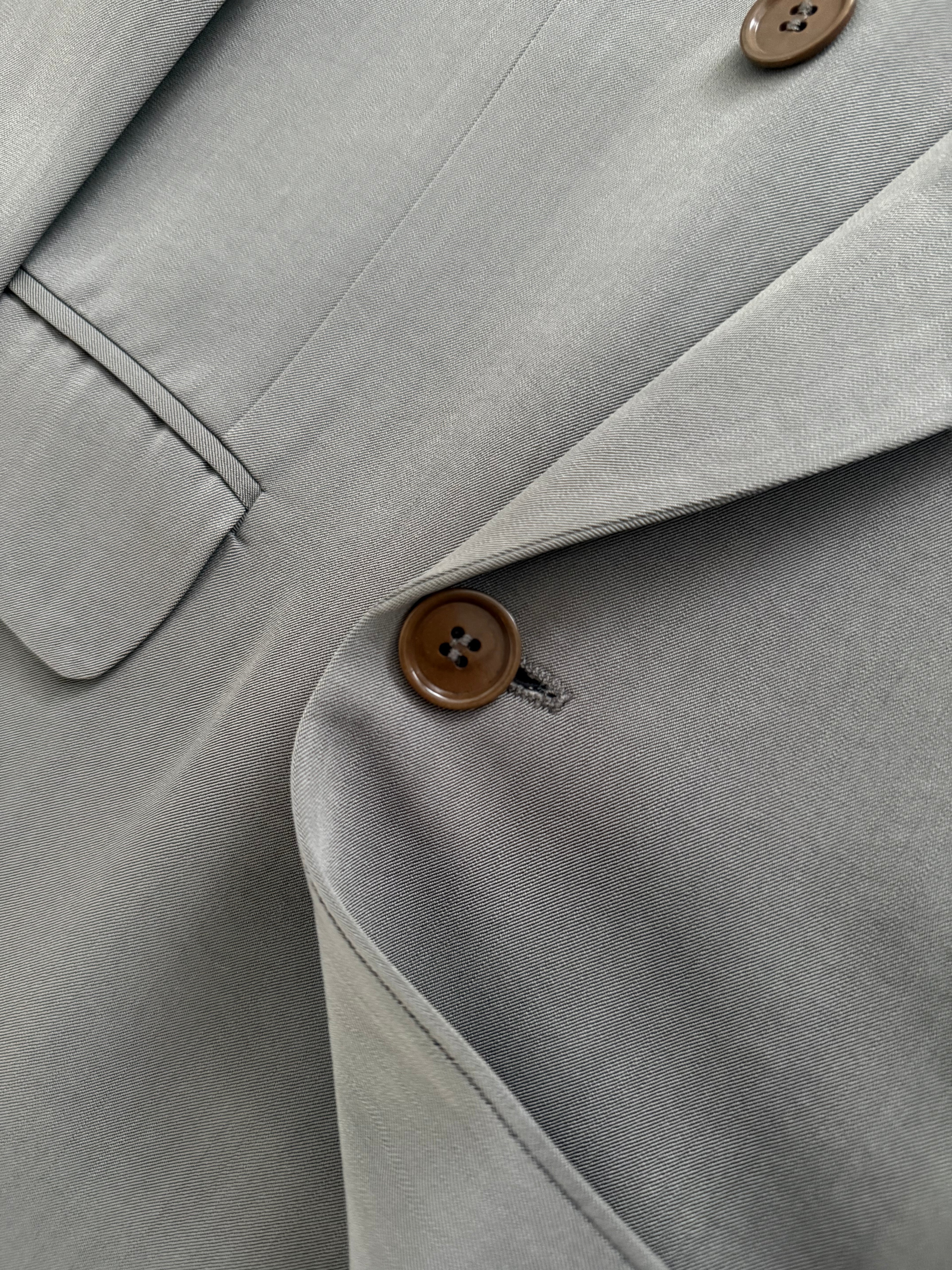 Hugo Boss 1980s 'Al Capone' Peaked Lapel Double Breasted Pleated Wool Silk Suit - Size XXL Jacket / 36" Waist