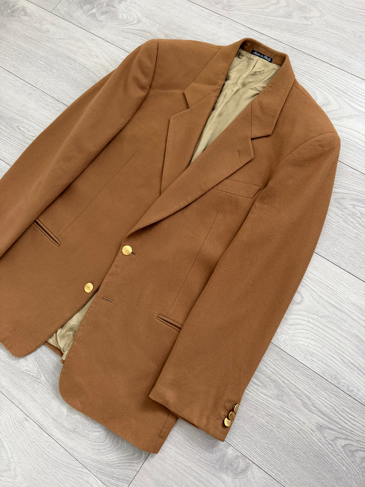 Giorgio Armani 1980s 2B Metal Button Wool Cashmere Sport Jacket Blazer - Size M