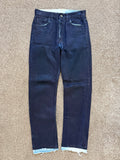 Maison Martin Margiela Artisanal Line (0)(10) AW2001 Blue Painted Denim Jeans - Size 28" Waist